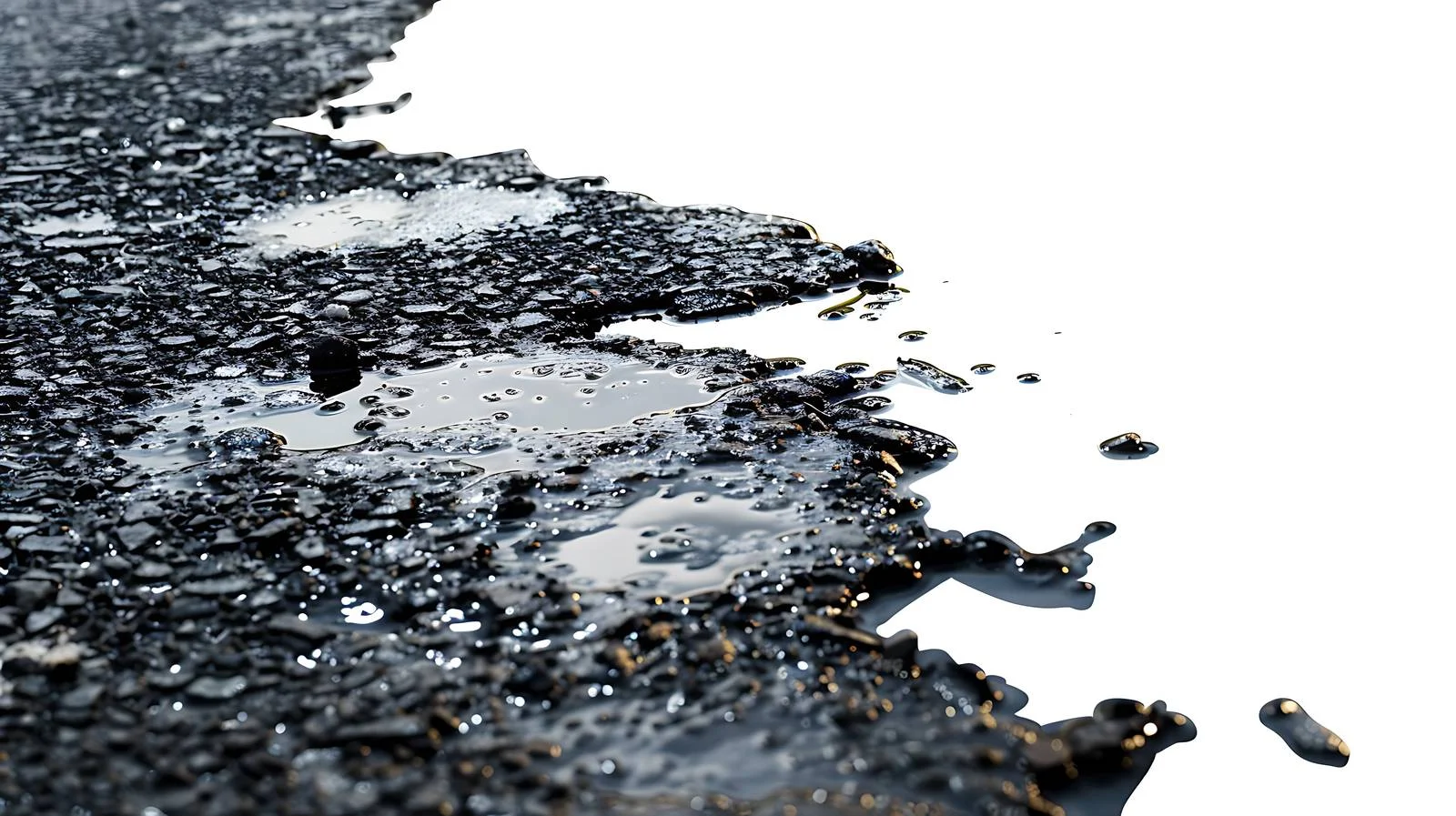 Abstract Oil Stain on Wet Asphalt Road — free download from Dotvec