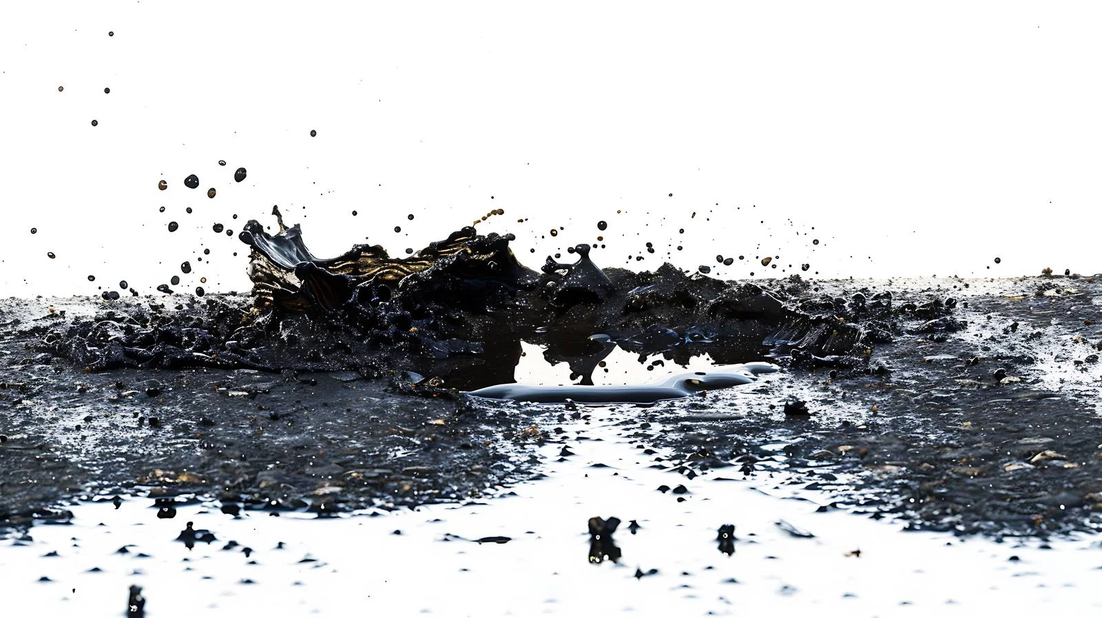 Oil seepage on asphalt surface near storage — free download from Dotvec