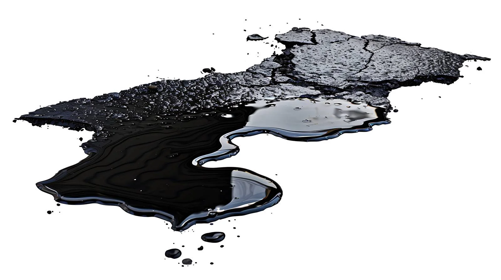 Petroleum leak causing oil stain on wet asphalt — free download from Dotvec