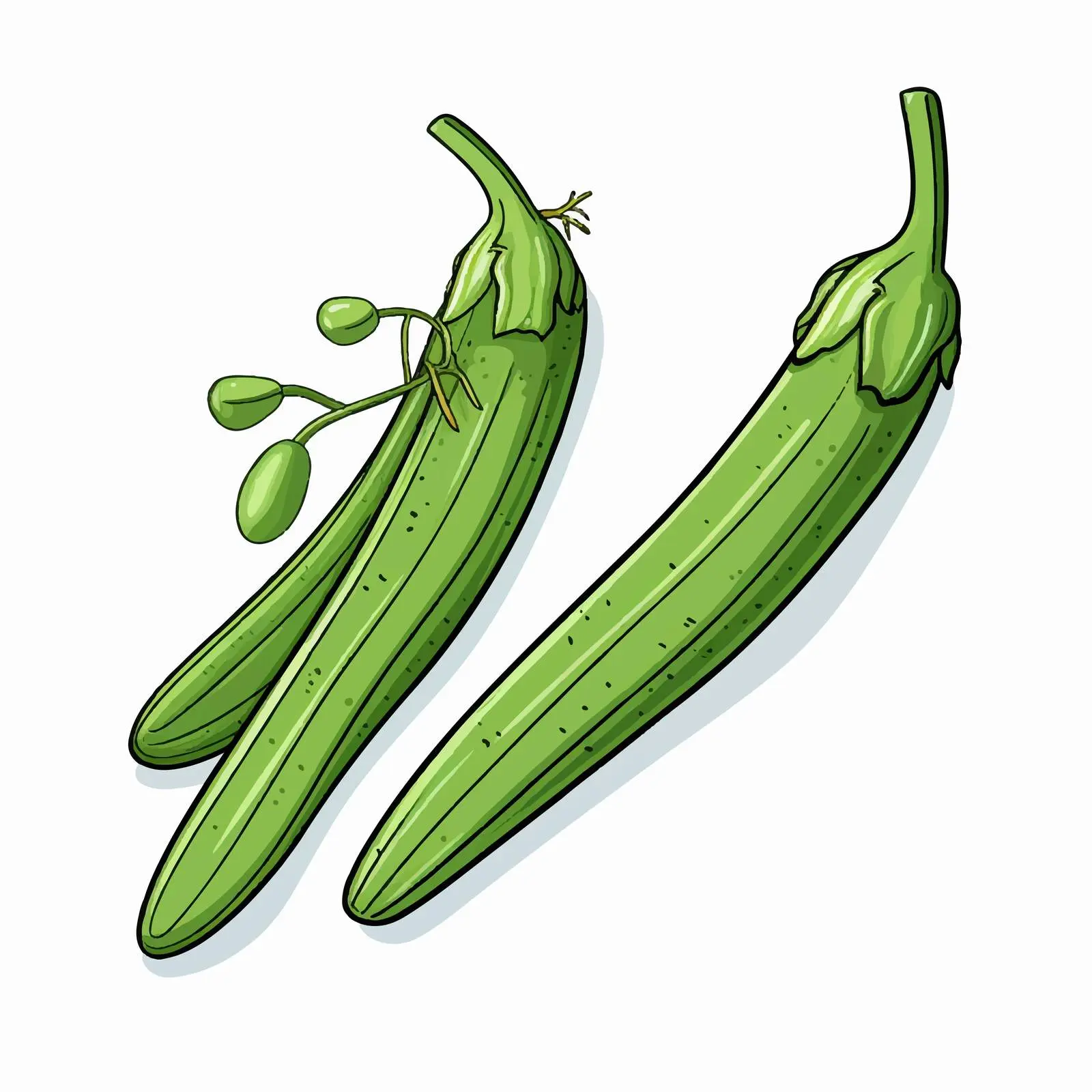 Okra Outline Vector Illustration on White Background — free download from Dotvec