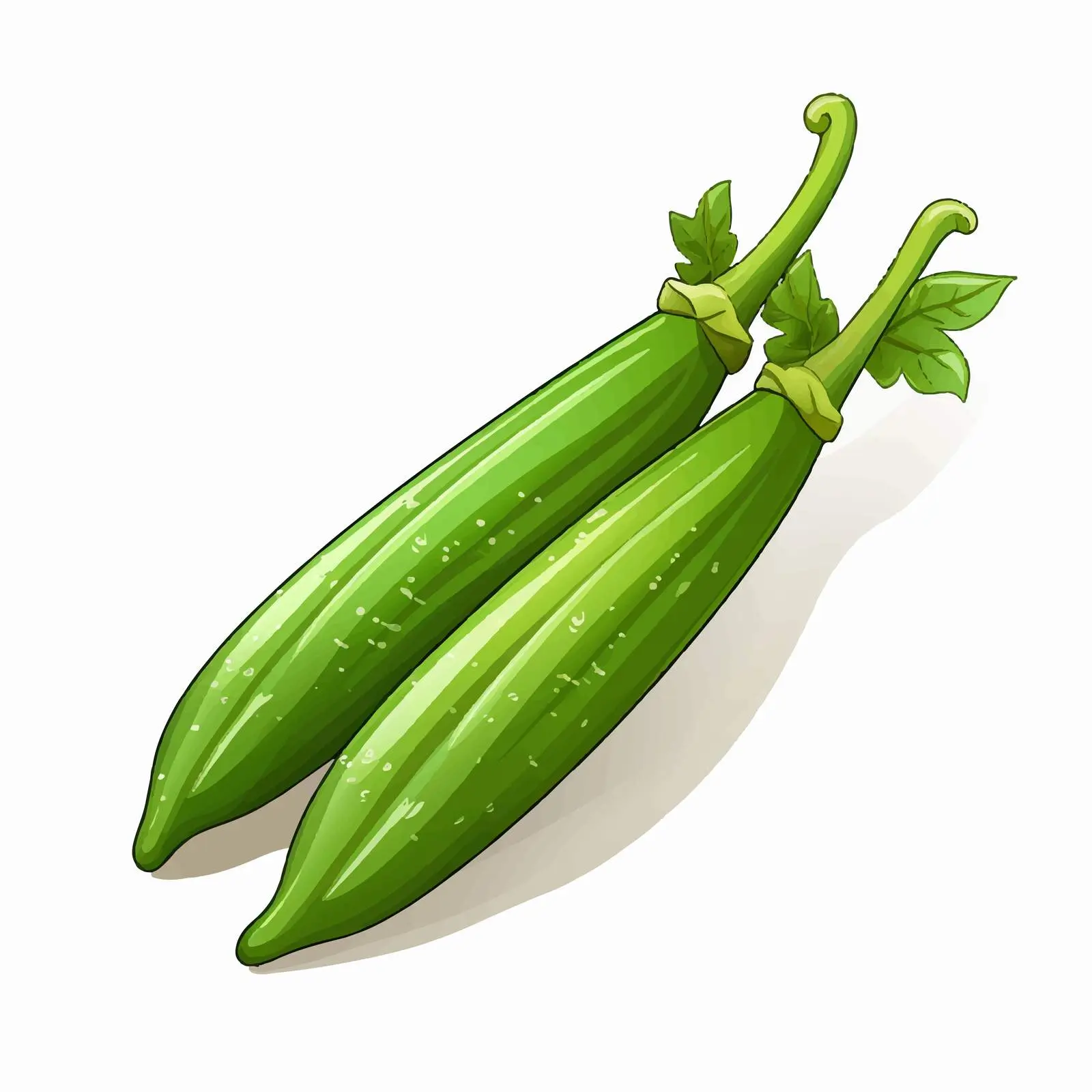 Top View Okra Vector Illustration on White Background — free download from Dotvec