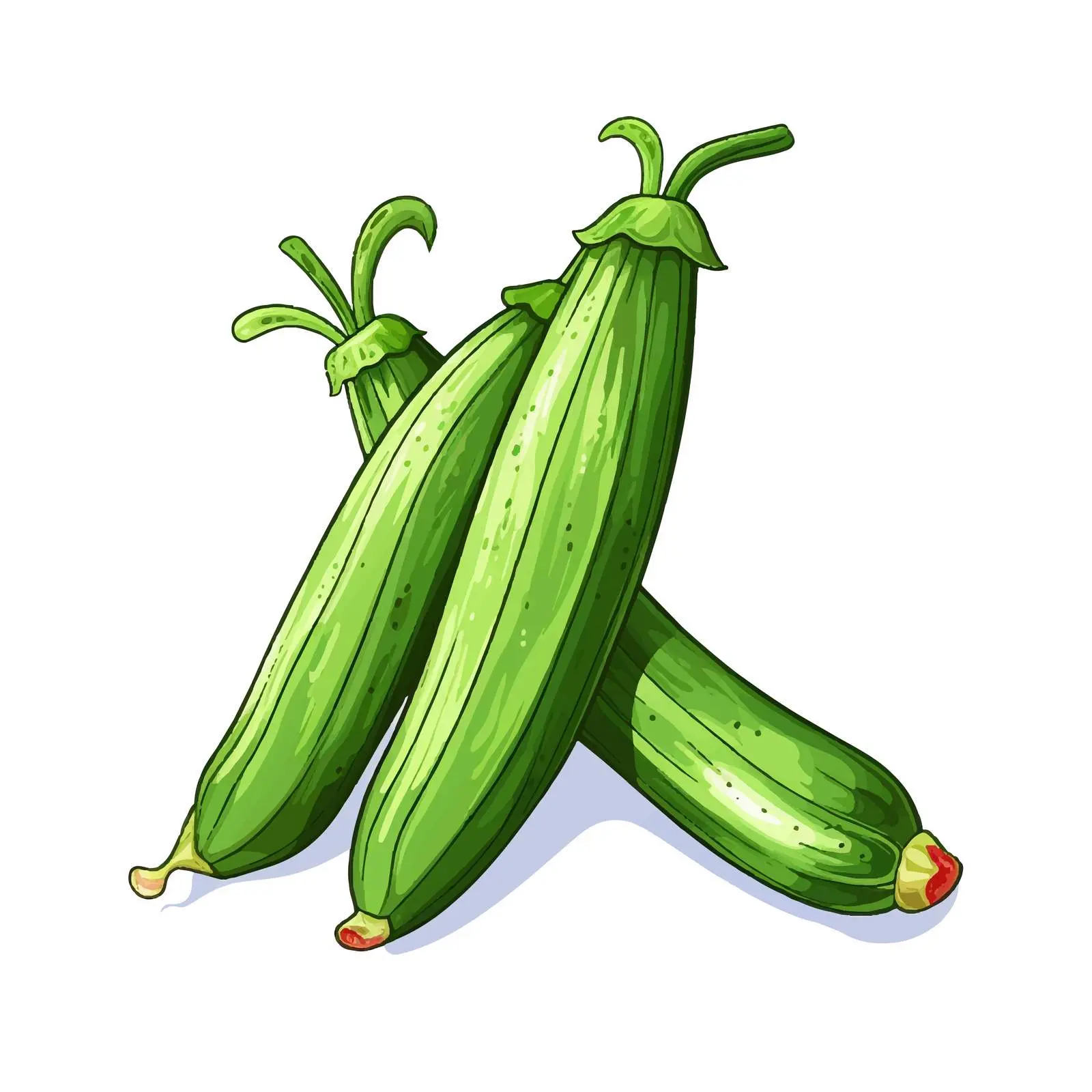 Okra Vector Illustration on White Background – free food marketing image from Dotvec