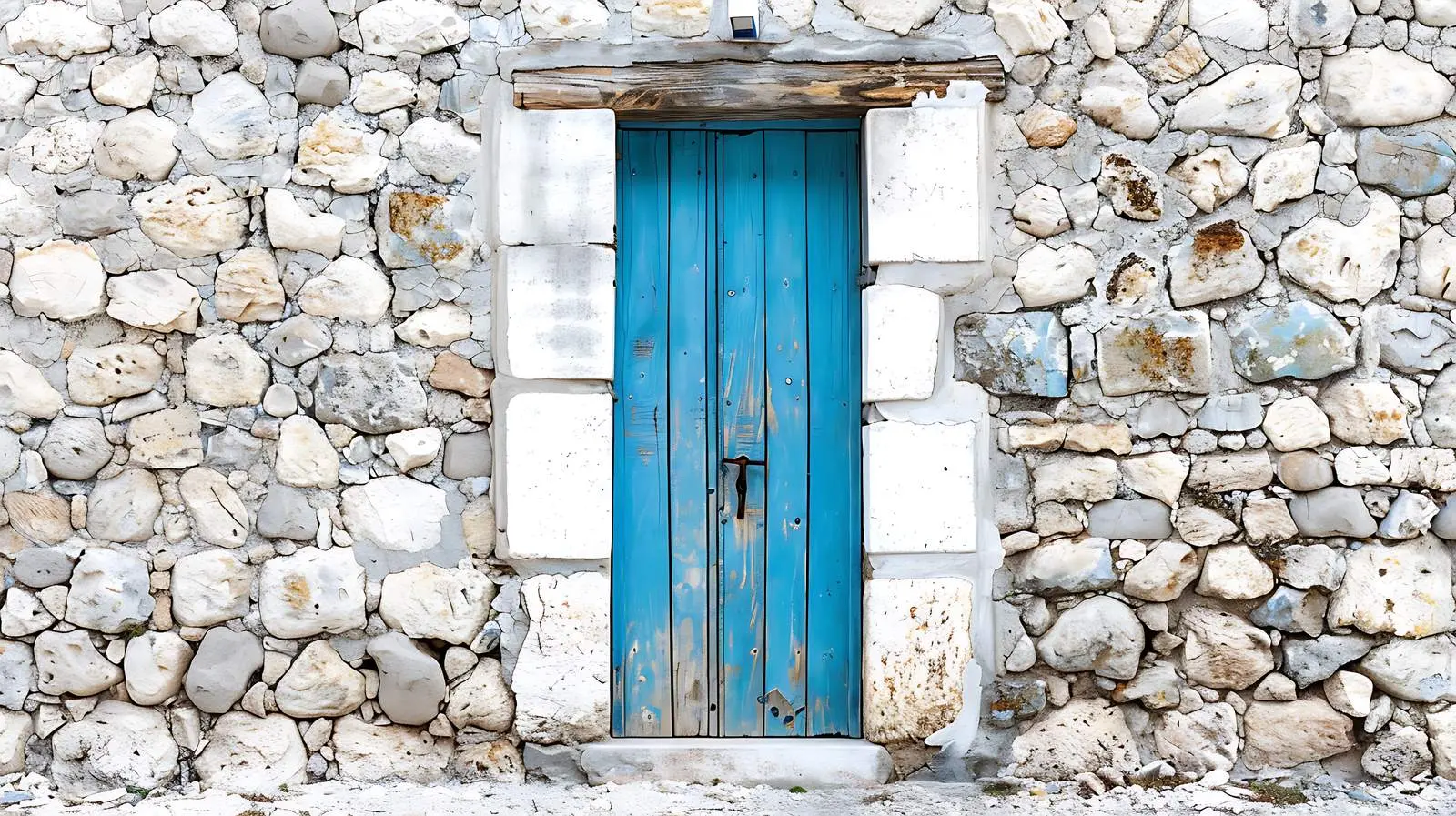 Colorful Textured Door in Stone Wall – free colorful texture image from Dotvec