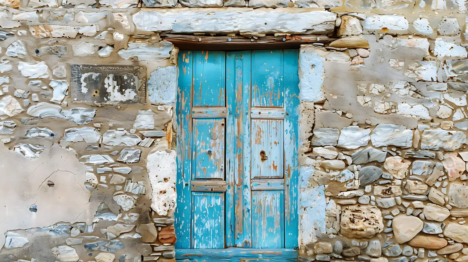 Colorful Ancient Door in Stone Wall — free download from Dotvec