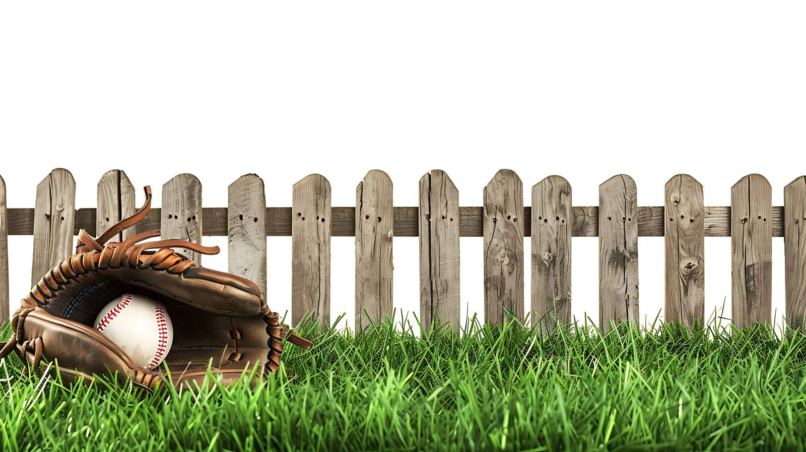 Vintage baseball glove and ball on grass — free download from Dotvec