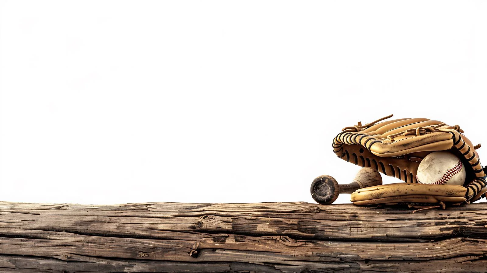 Vintage Baseball Gear on Weathered Wood — free download from Dotvec