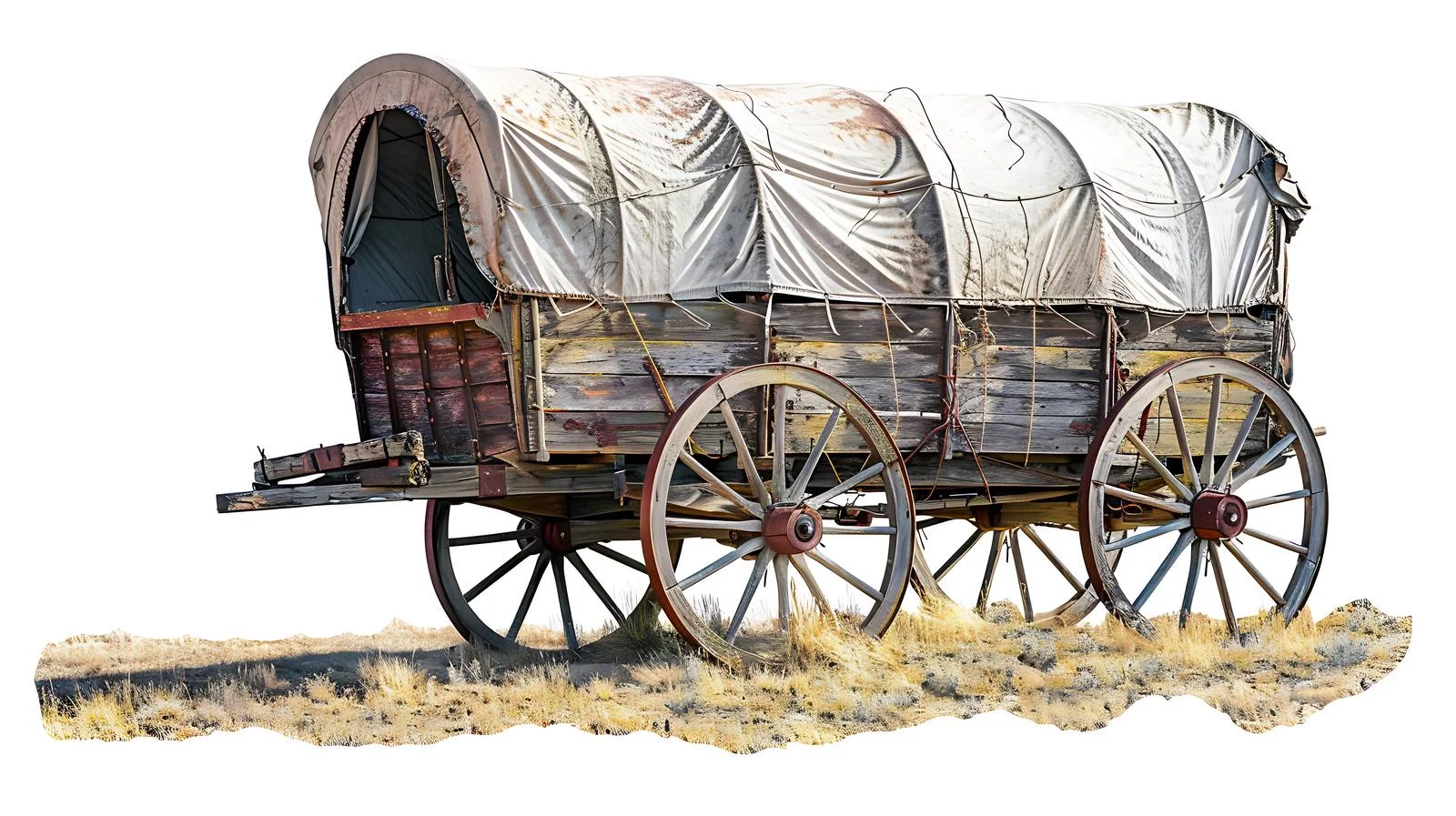 Historic Covered Conestoga Near Absaroka Mountains – free wagon image from Dotvec