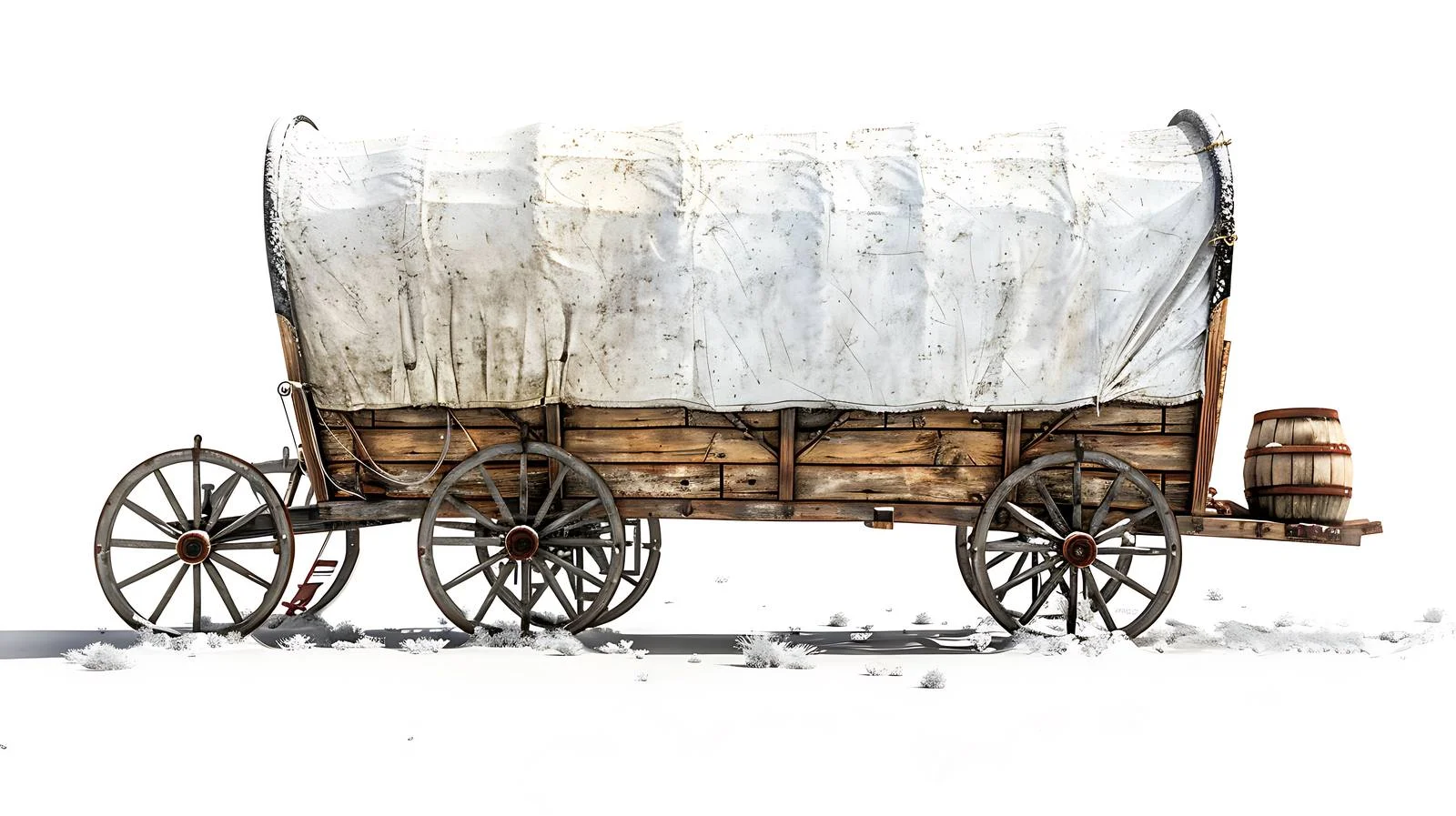 Vintage covered wagon near Absaroka Mountains — free download from Dotvec