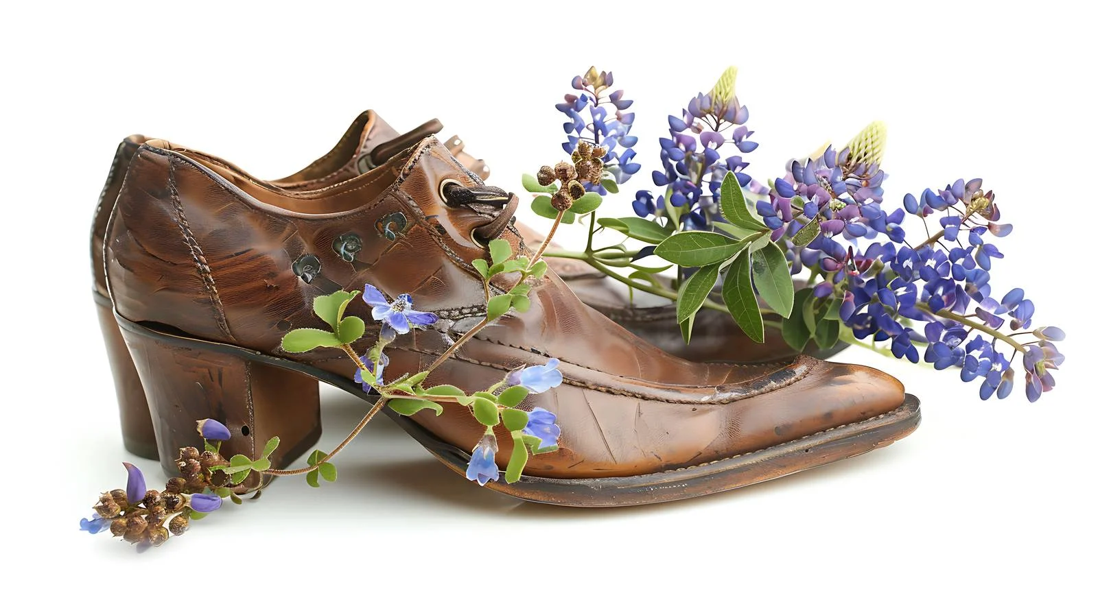 Vintage Women's Shoes and Texas Bluebonnets — free download from Dotvec