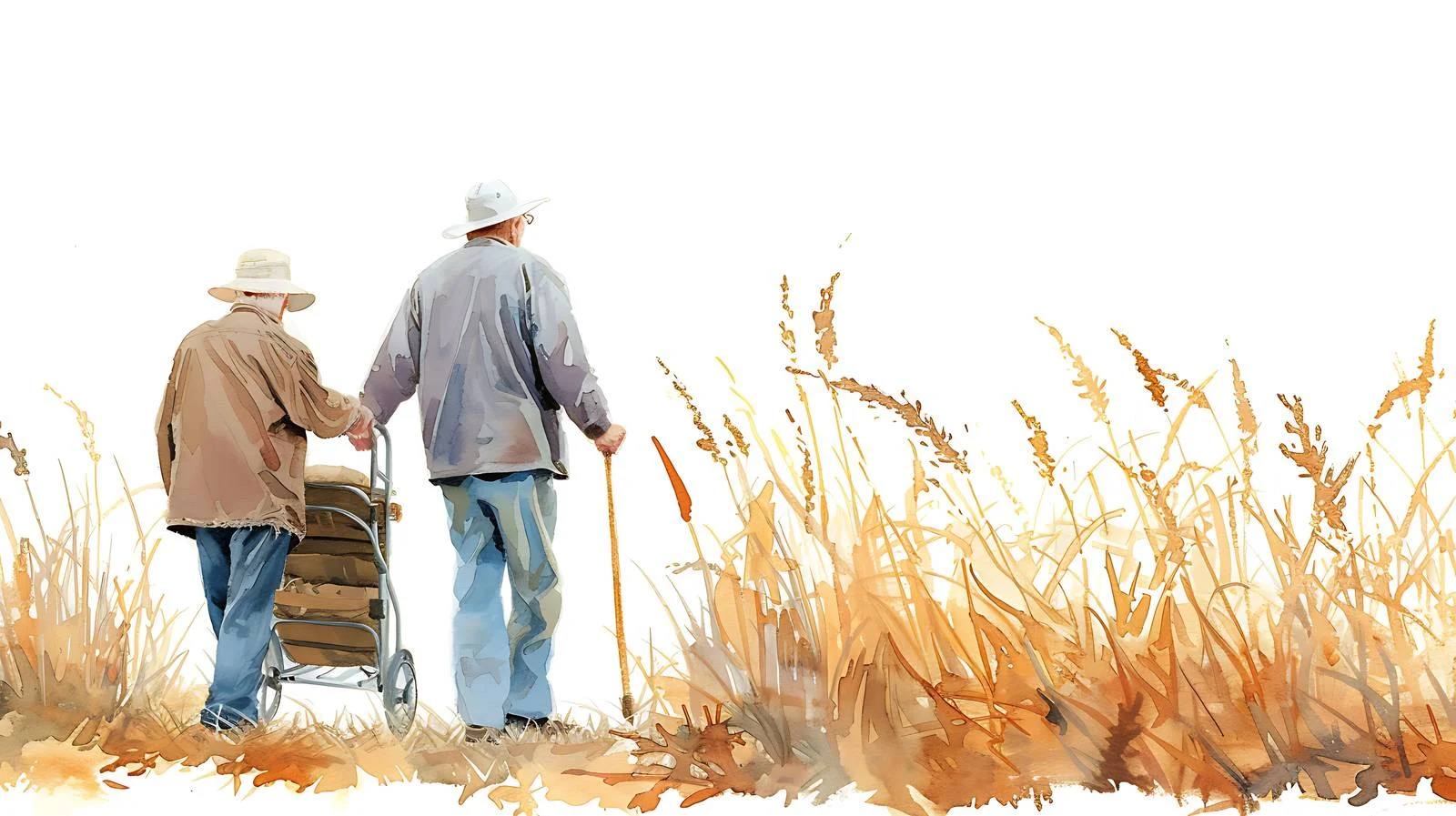 Serene Friends Walking Through Field — free download from Dotvec