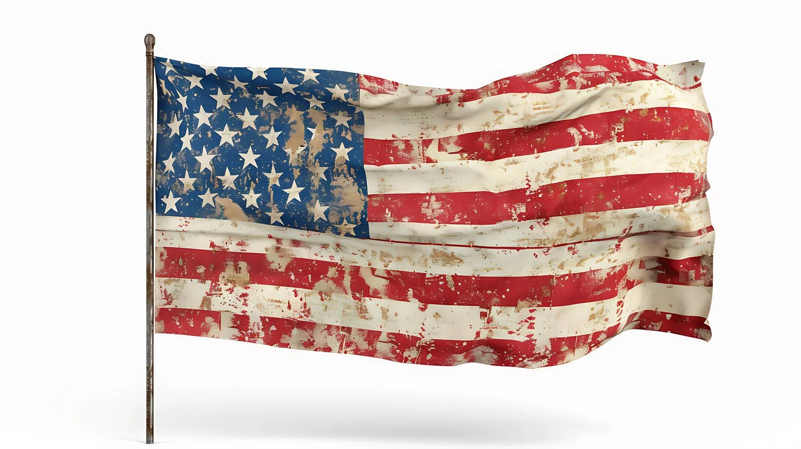 Vintage USA flag on white background — free download from Dotvec