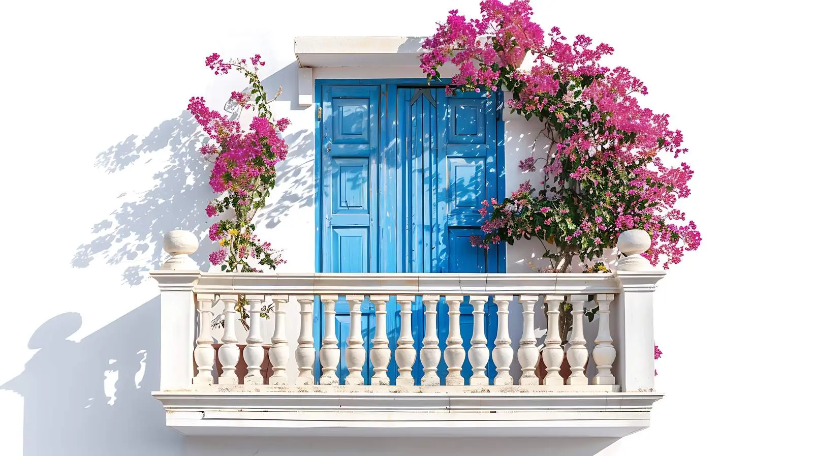 Historic Italian Architecture with Blue Wooden Balcony Door – free renovated image from Dotvec