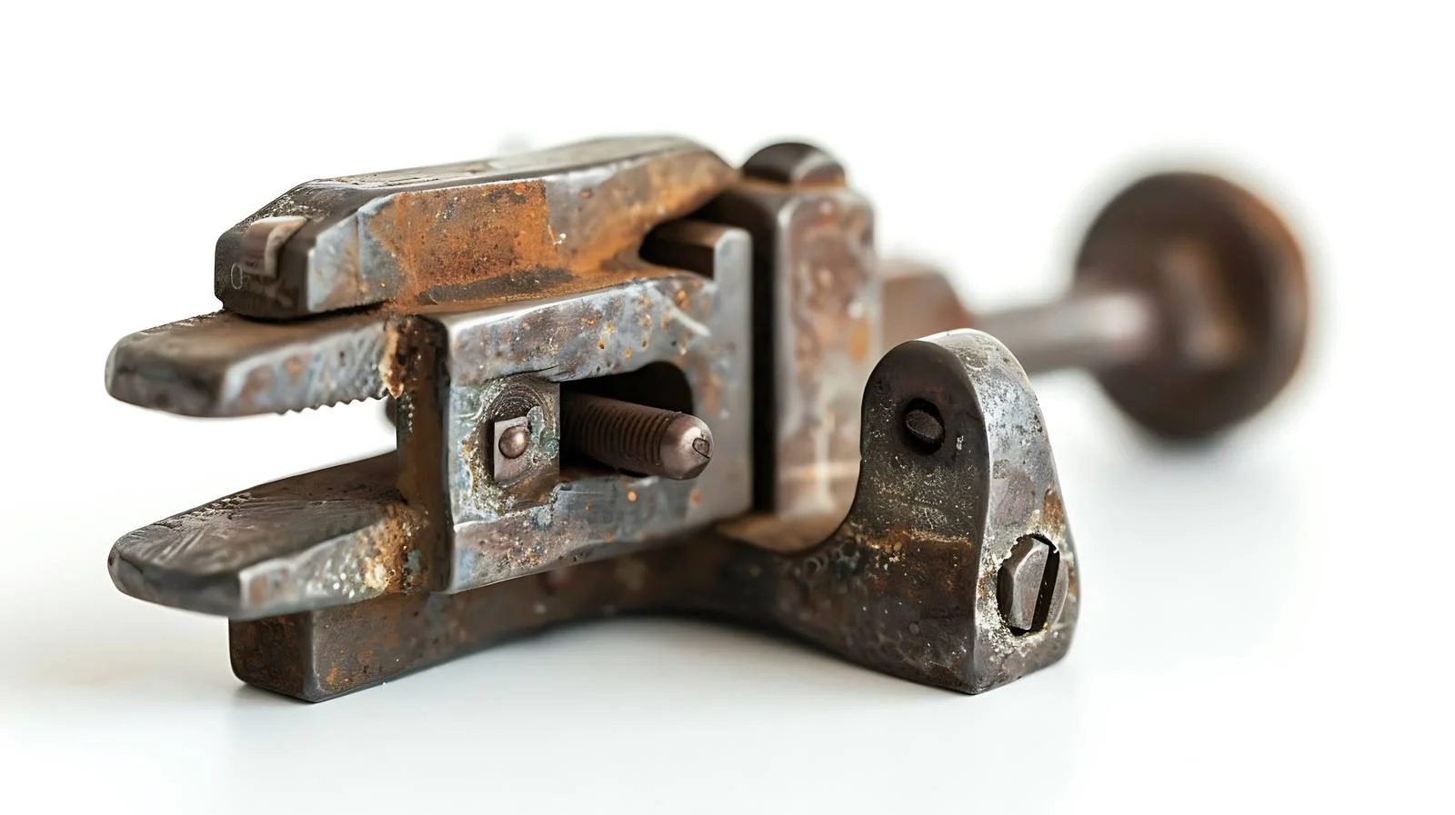 Vintage Locksmith Vise Blurred White Background — free download from Dotvec