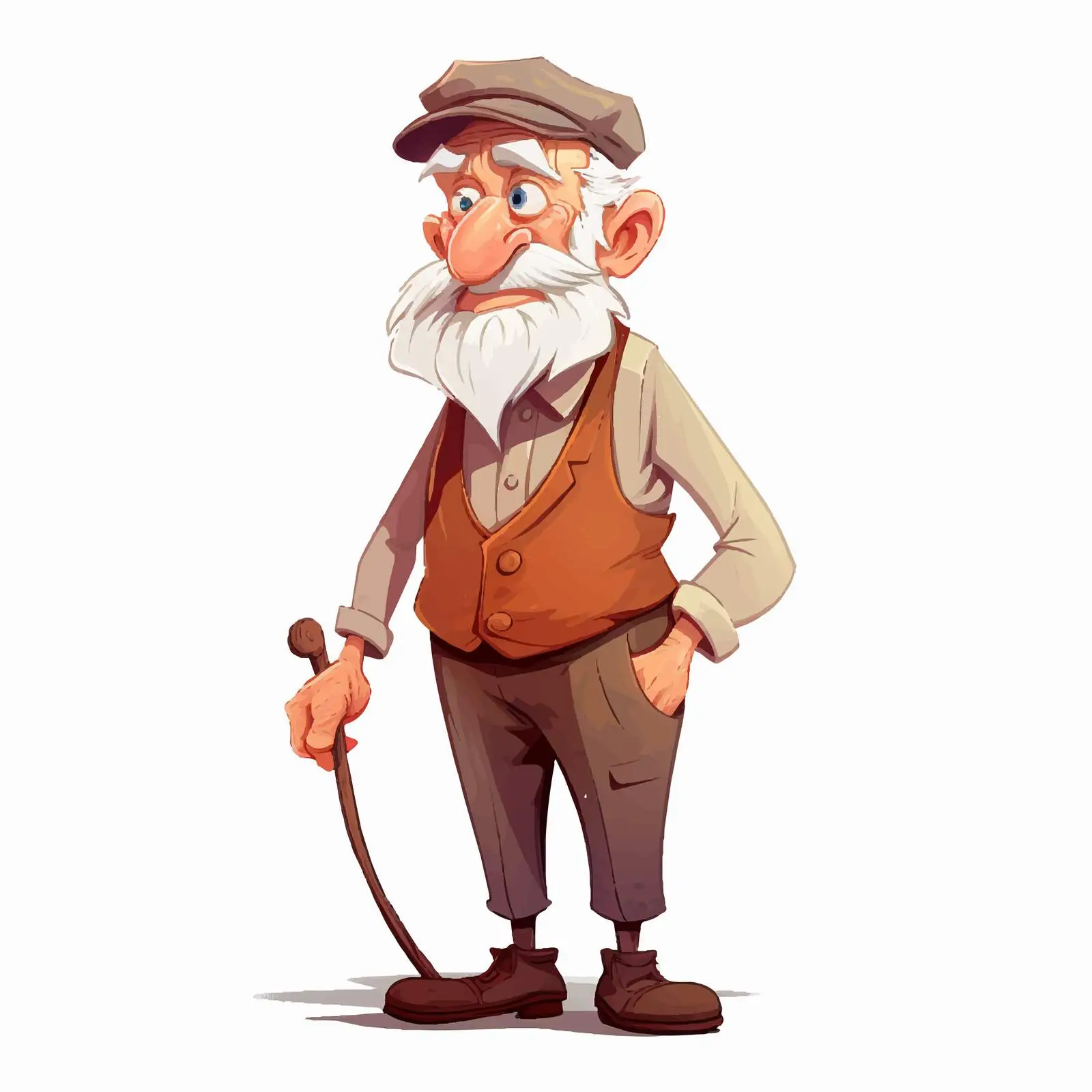 Whimsical Old Man Cartoon Character Illustration — free download from Dotvec