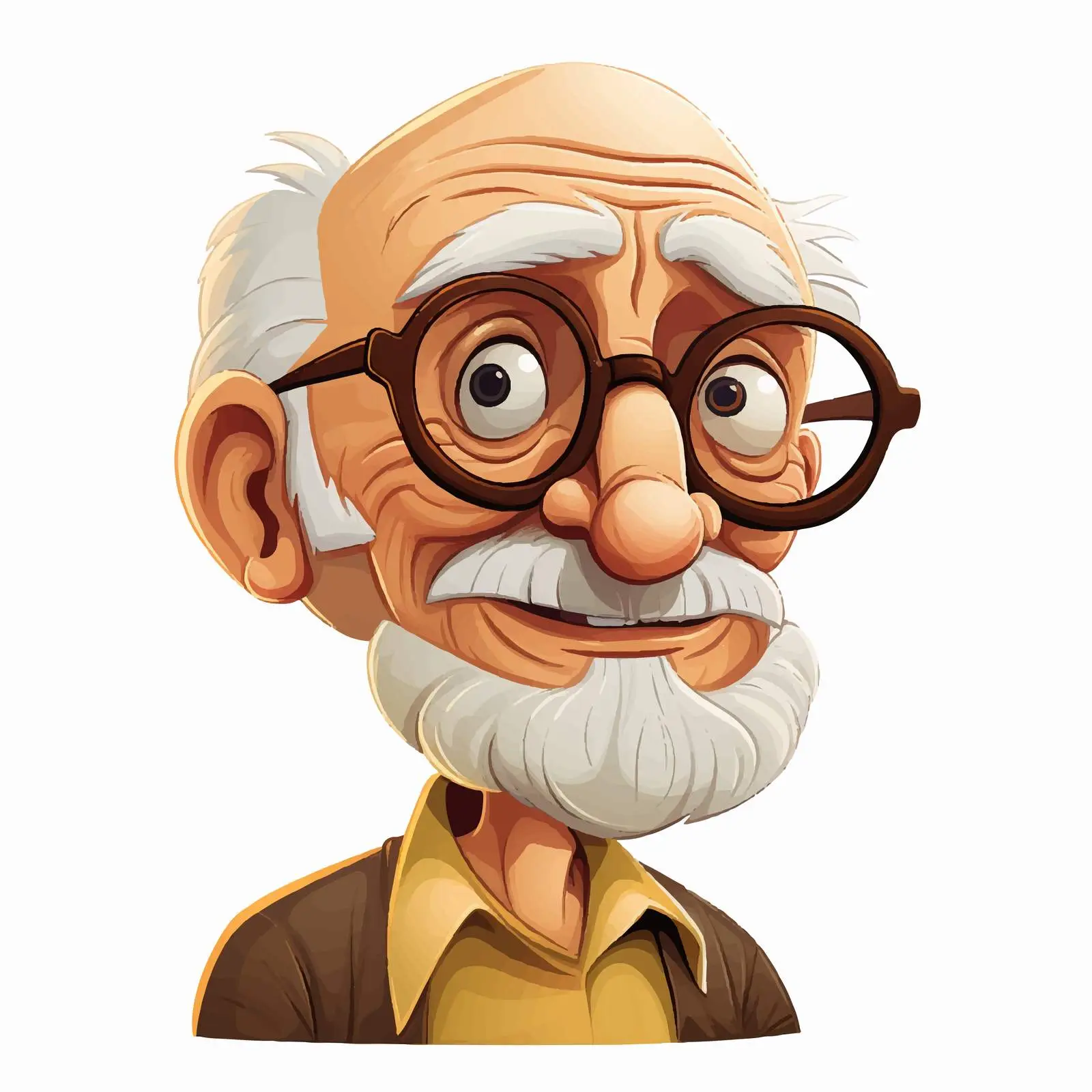 Illustration of Cartoon Old Man Character Vector — free download from Dotvec