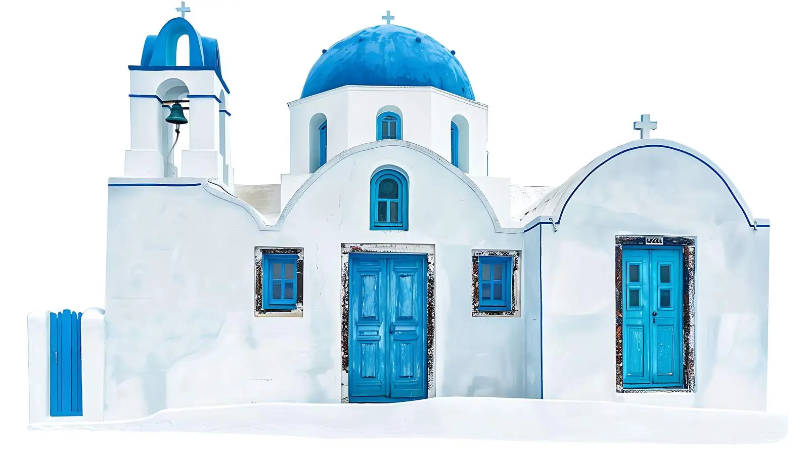 Historic Blue and White Medieval Building — free download from Dotvec