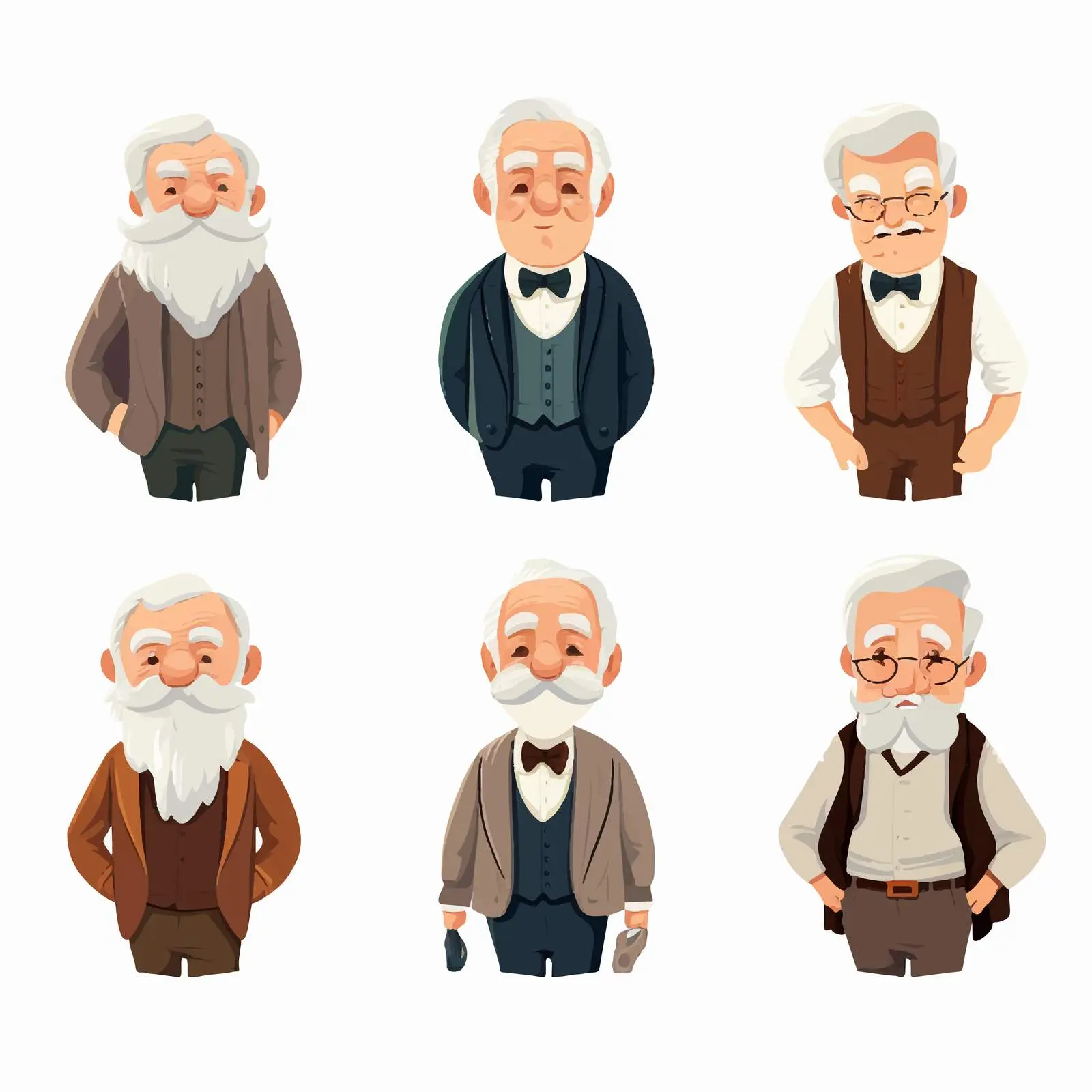Elegant Old Men Avatar Vector Illustration — free download from Dotvec