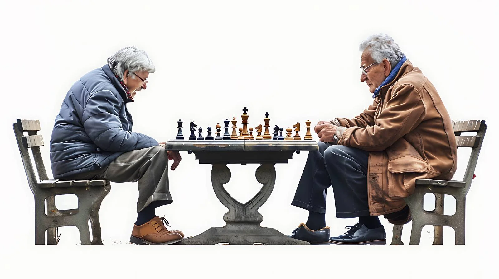 Elderly playing chess in park setting — free download from Dotvec