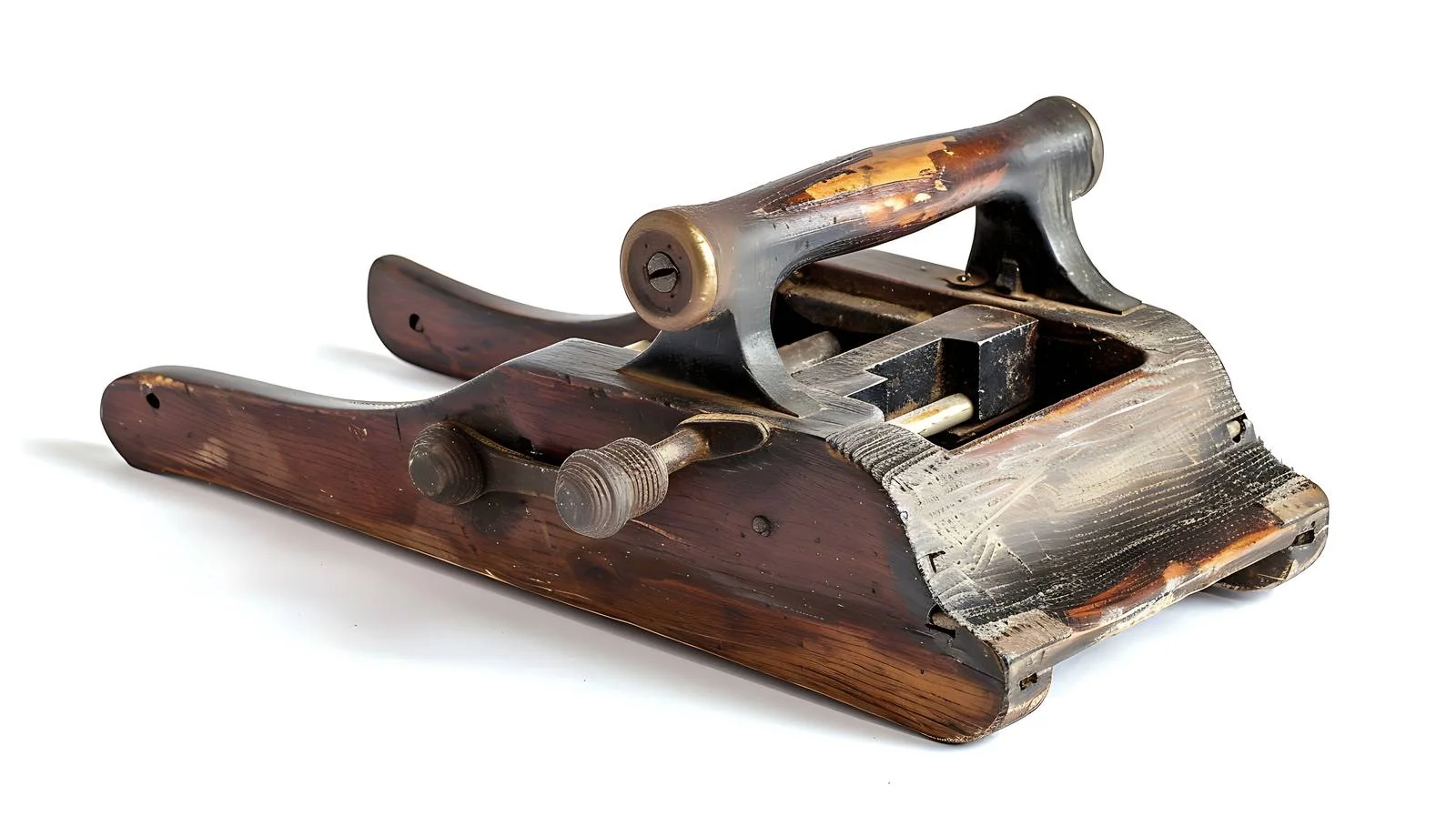 Antique planer for wood processing on white background — free download from Dotvec