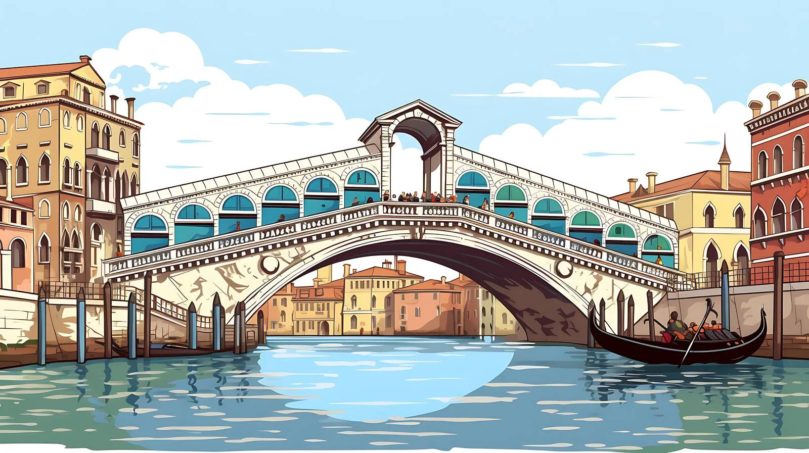 Historic Rialto Bridge in Venice — free download from Dotvec