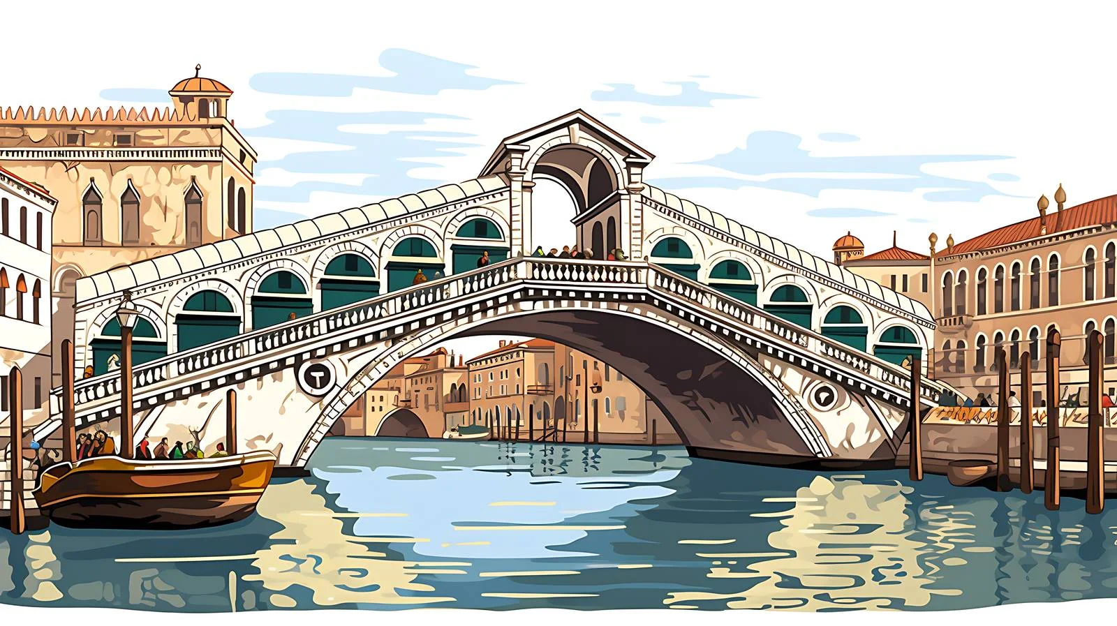 Historic Rialto Bridge on Grand Canal – free venice image from Dotvec
