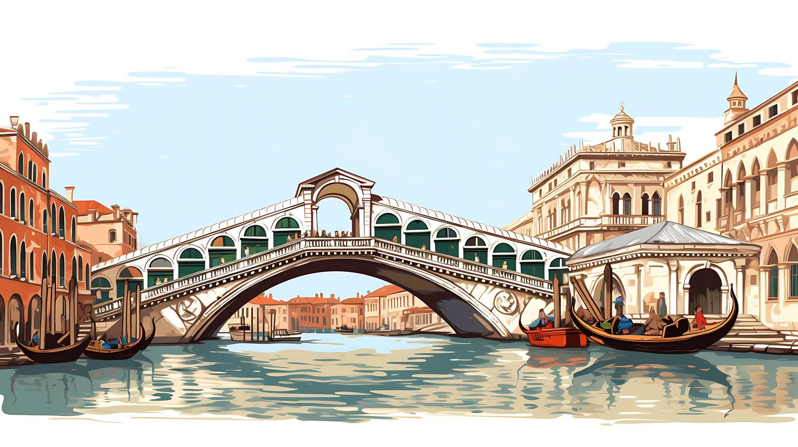 Historic Rialto Bridge in Venice – free venice image from Dotvec