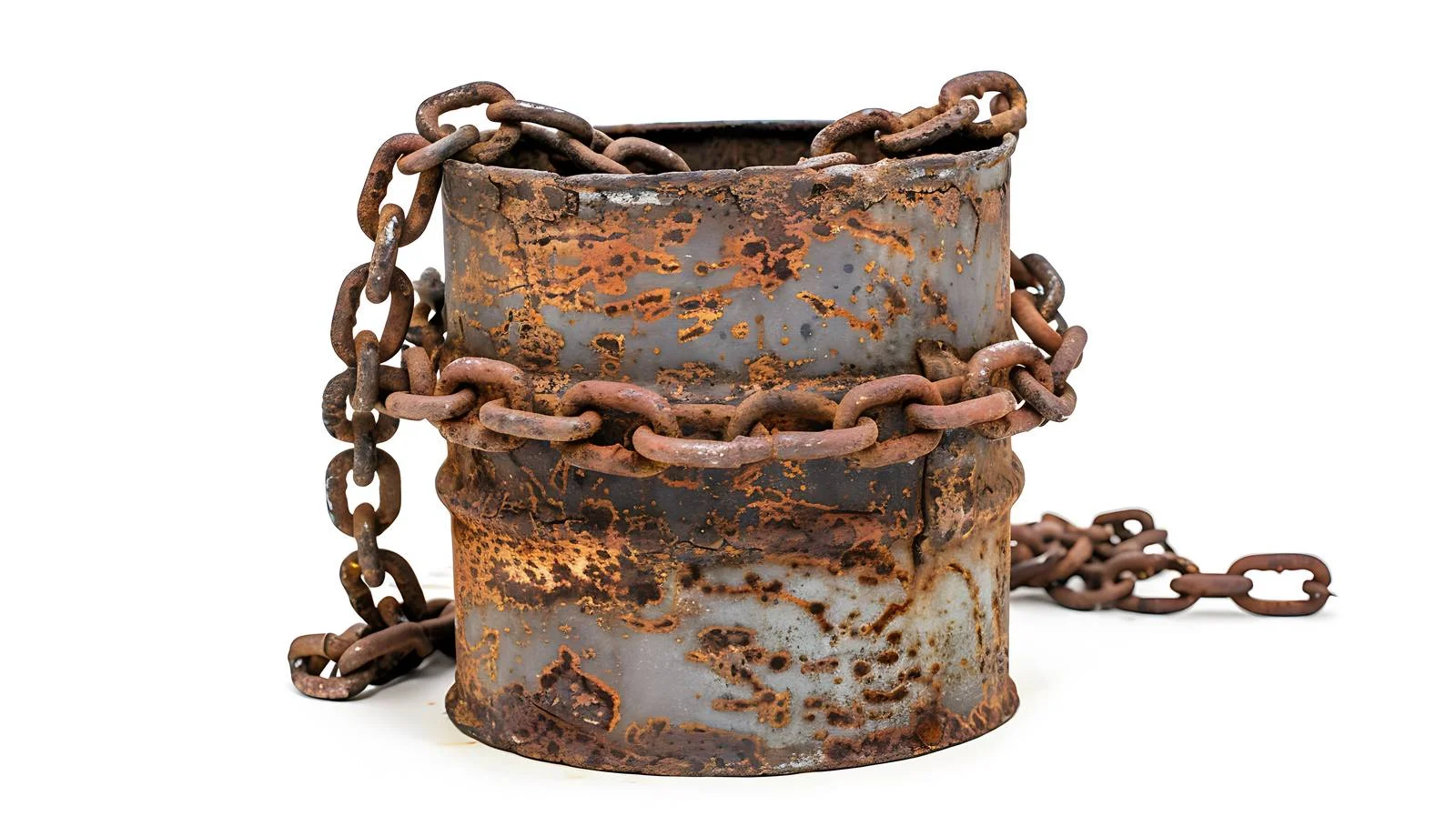 Weathered metal chain wrapped on well spool — free download from Dotvec