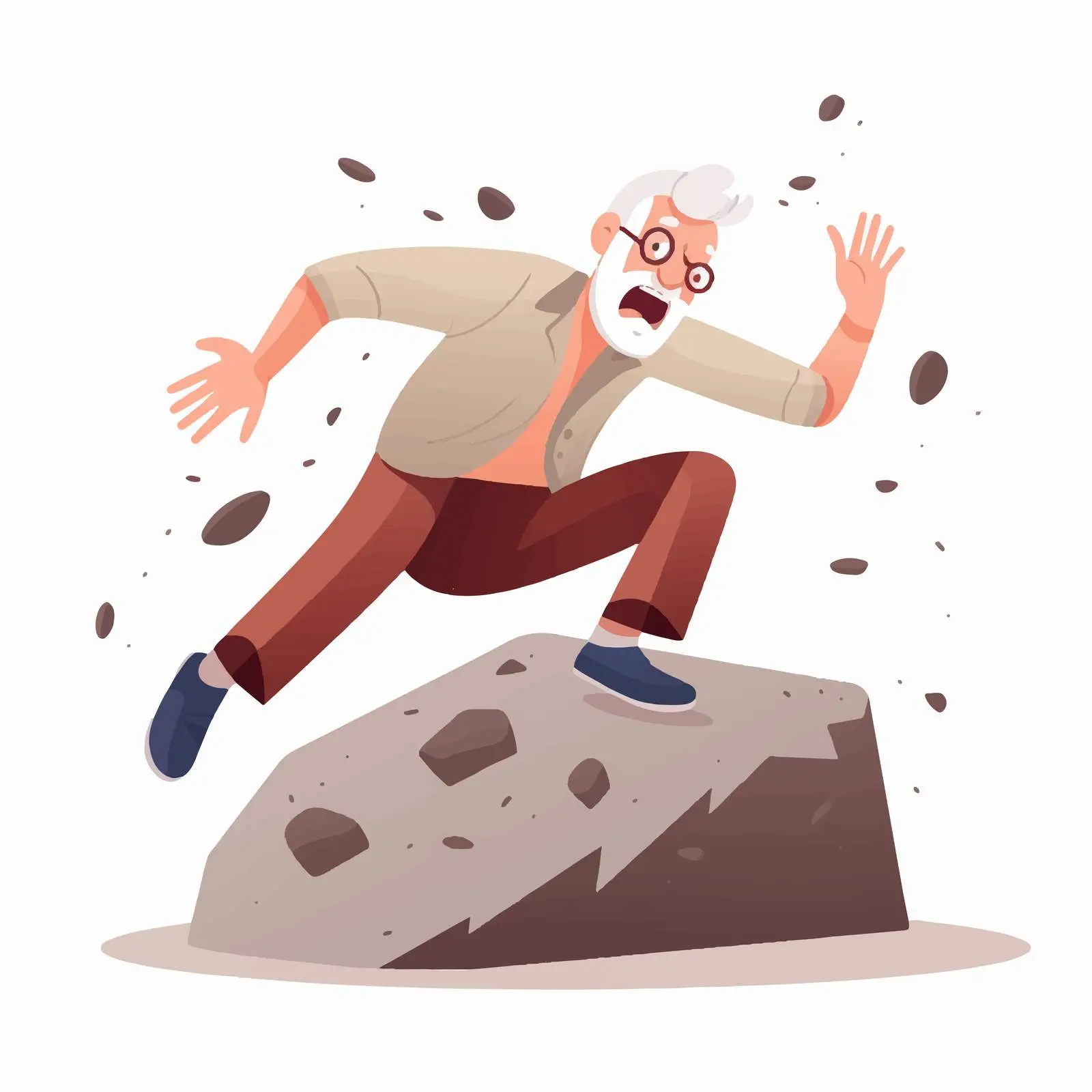 Clumsy Senior Man Stumbling and Falling — free download from Dotvec