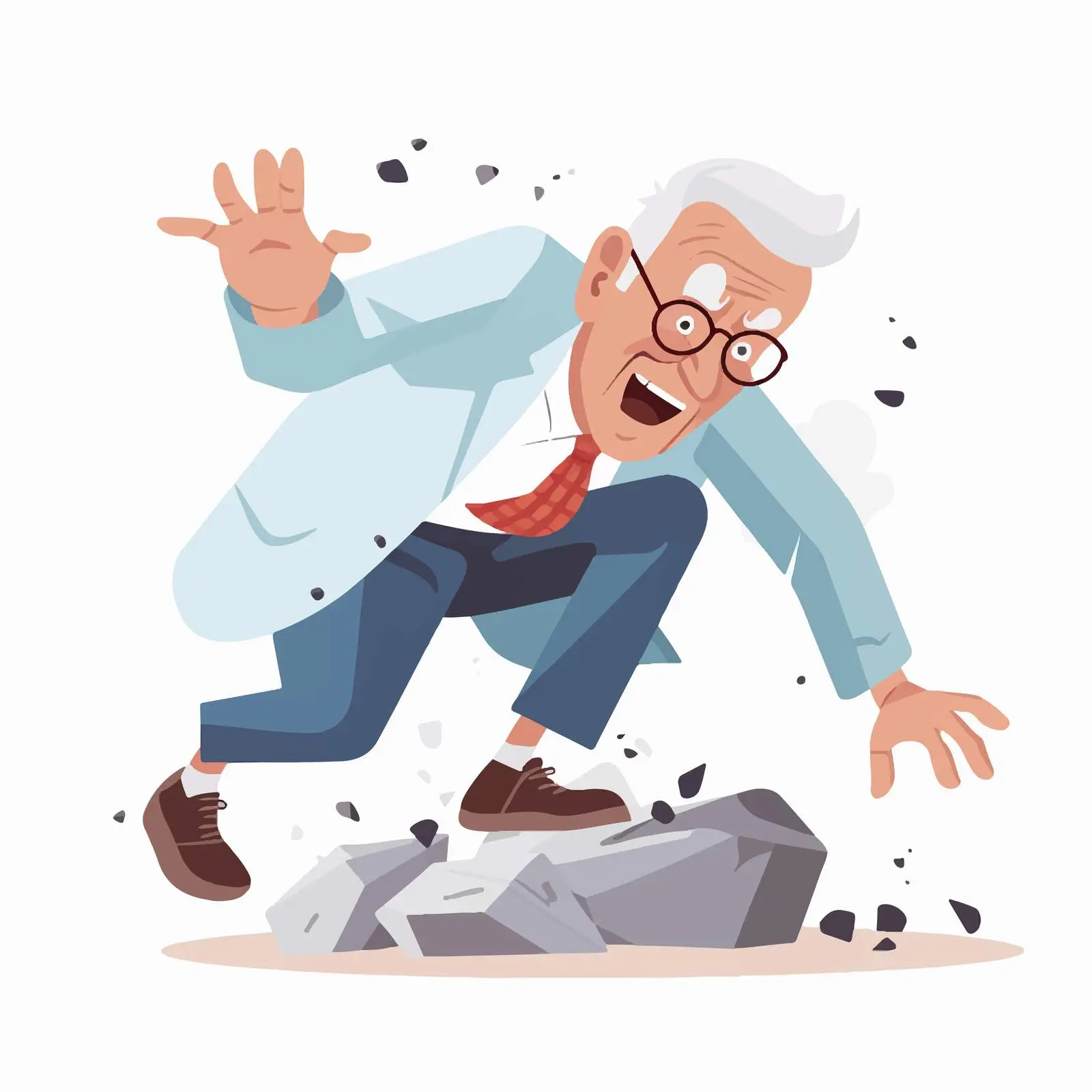 Clumsy Senior Man Stumbling Against Stone — free download from Dotvec