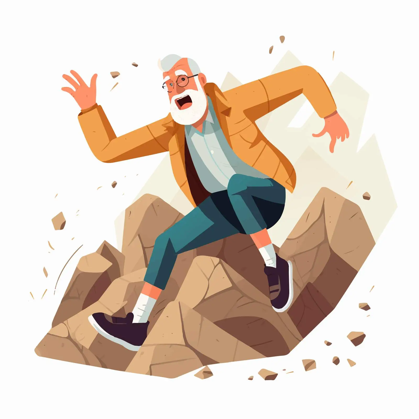 Clumsy Senior Man Stumbling Against Stone — free download from Dotvec