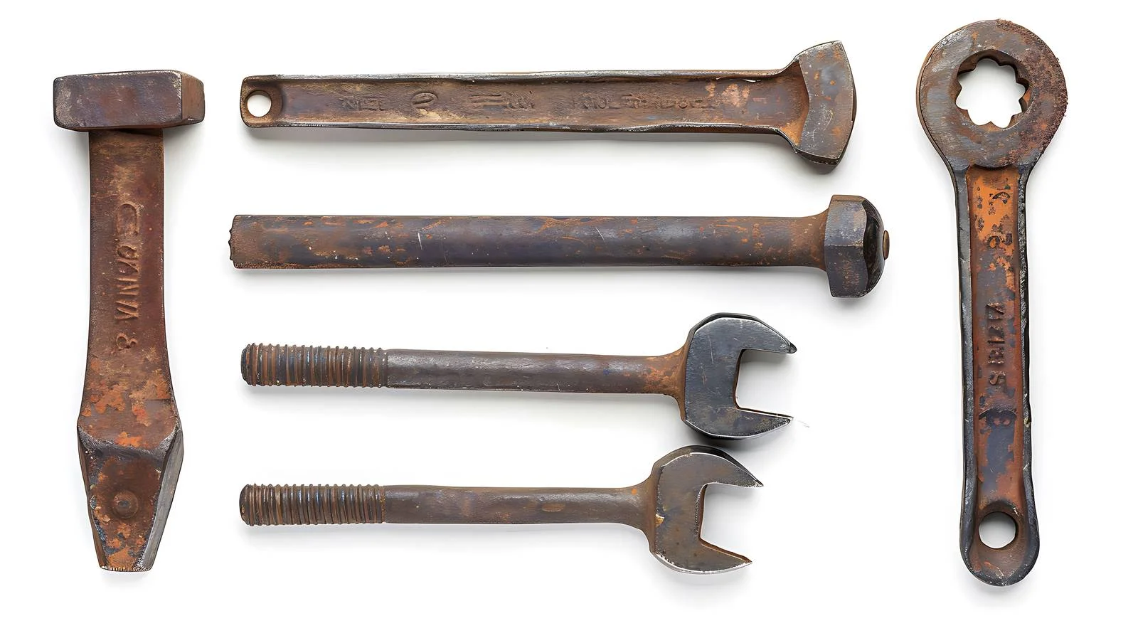 Antique tools on textured wooden surface — free download from Dotvec