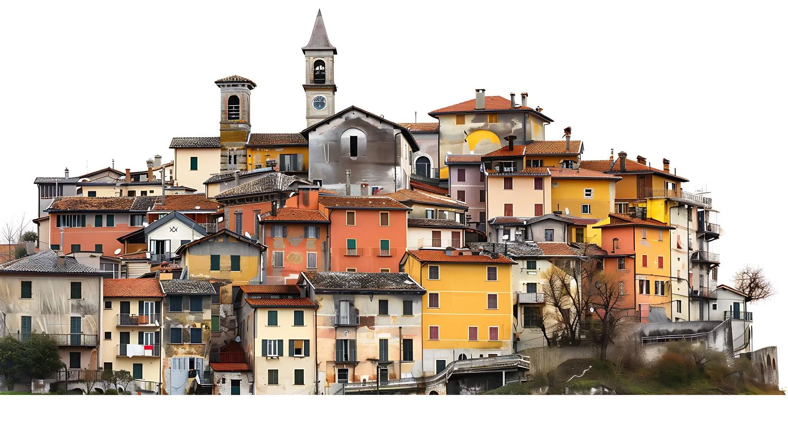 Scenic Mergozzo Village Italy White Background — free download from Dotvec