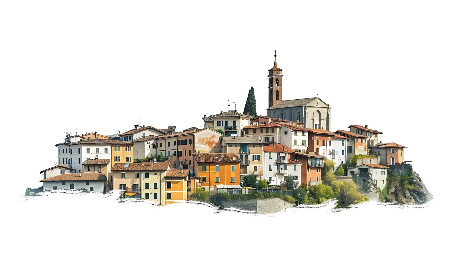 Charming Mergozzo Village Italy White Isolation — free download from Dotvec