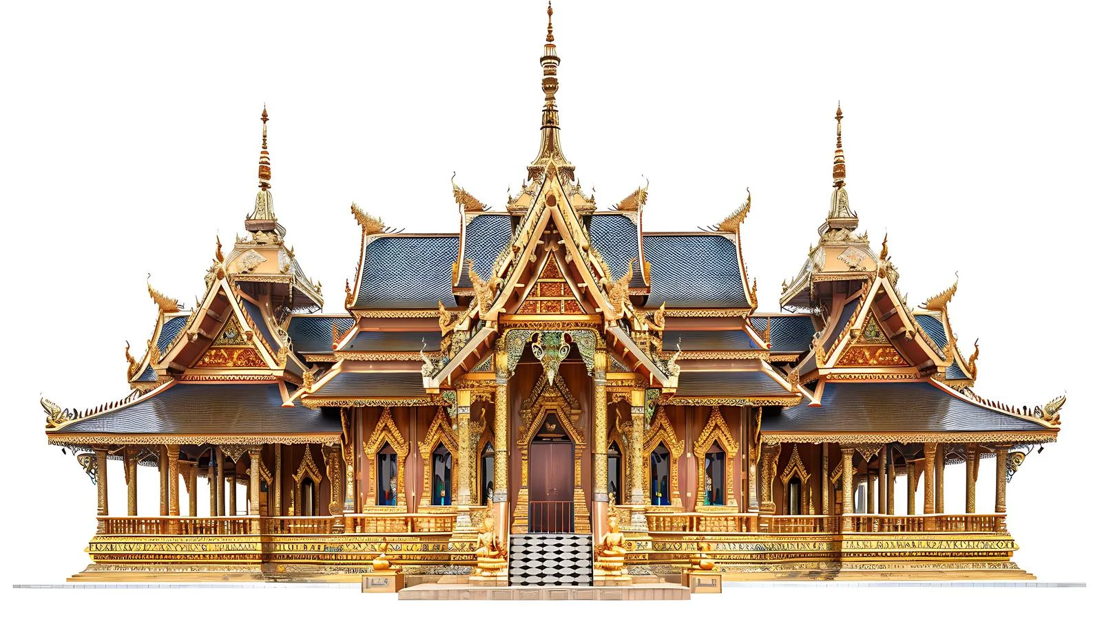 Ancient Thai Buddhist Temple Isolated View — free download from Dotvec