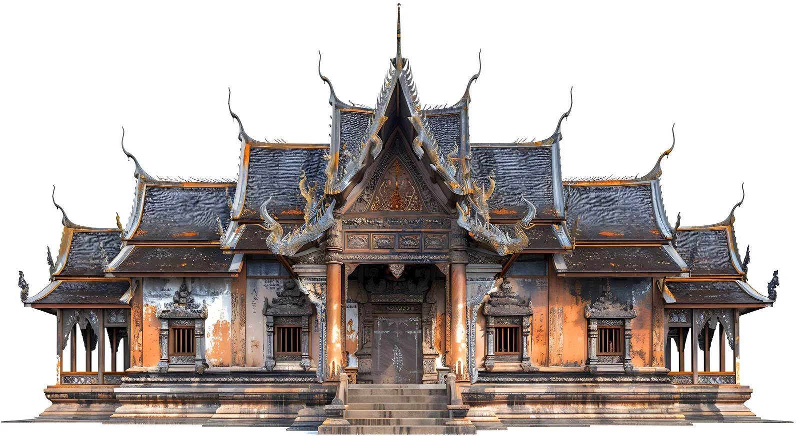 Ancient Buddhist Temple in Thailand Isolated — free download from Dotvec