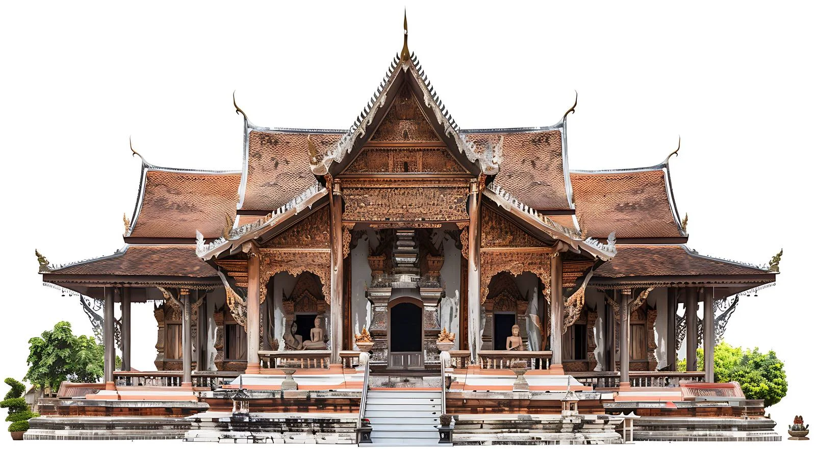 Ancient Buddhist Temple in Thailand Isolated — free download from Dotvec