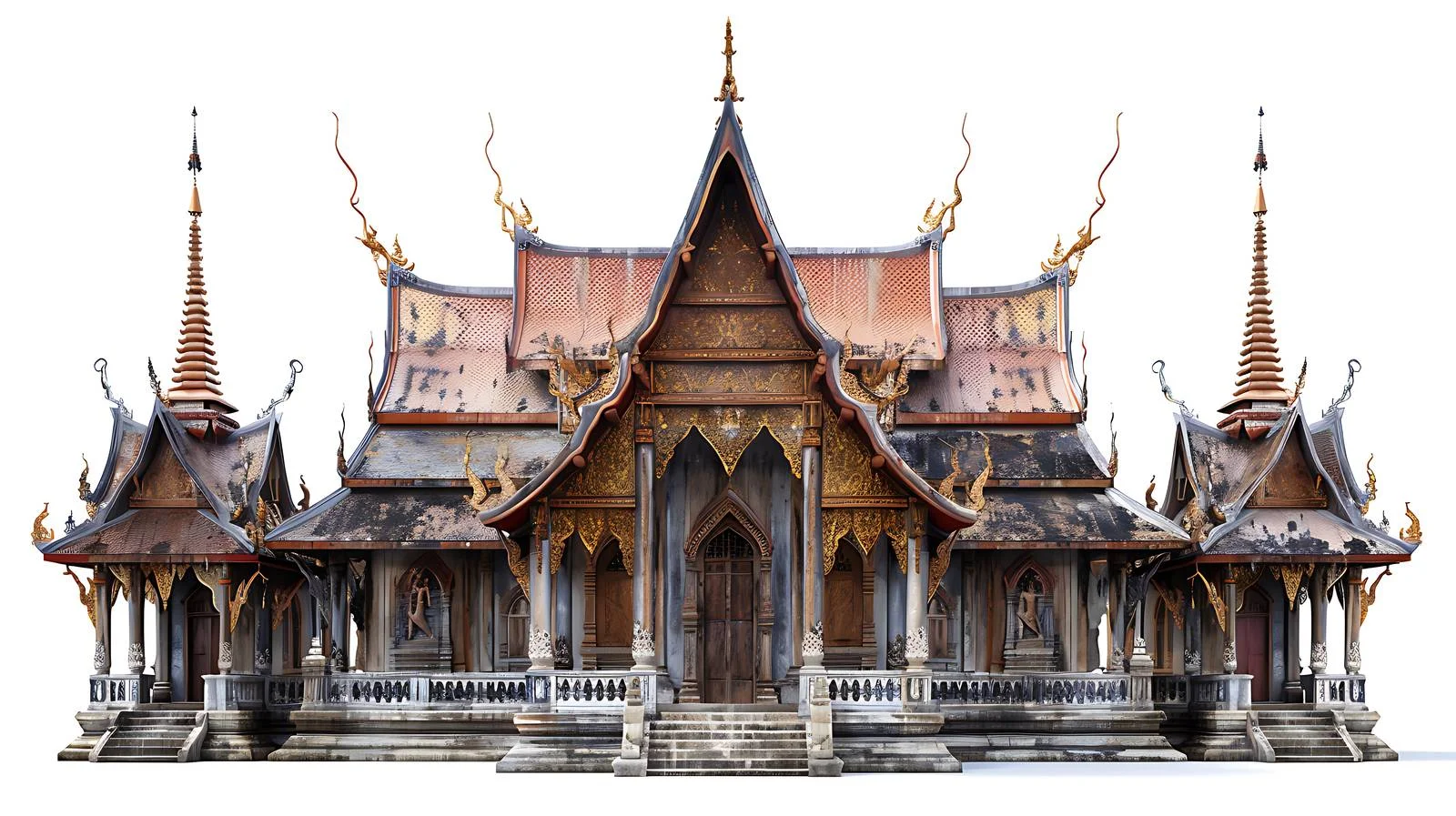 Ancient Buddhist Temple in Thailand Isolation — free download from Dotvec