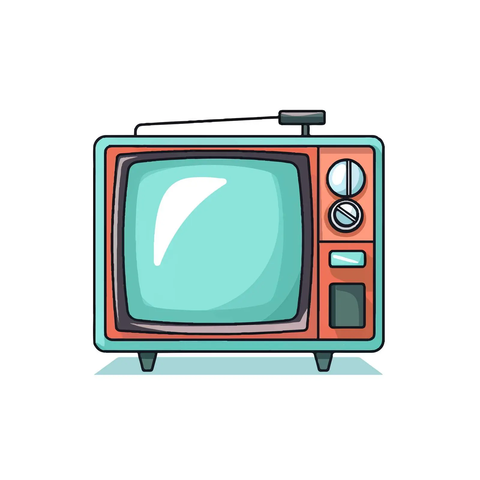 Retro Cartoon TV Icon Vector Illustration — free download from Dotvec