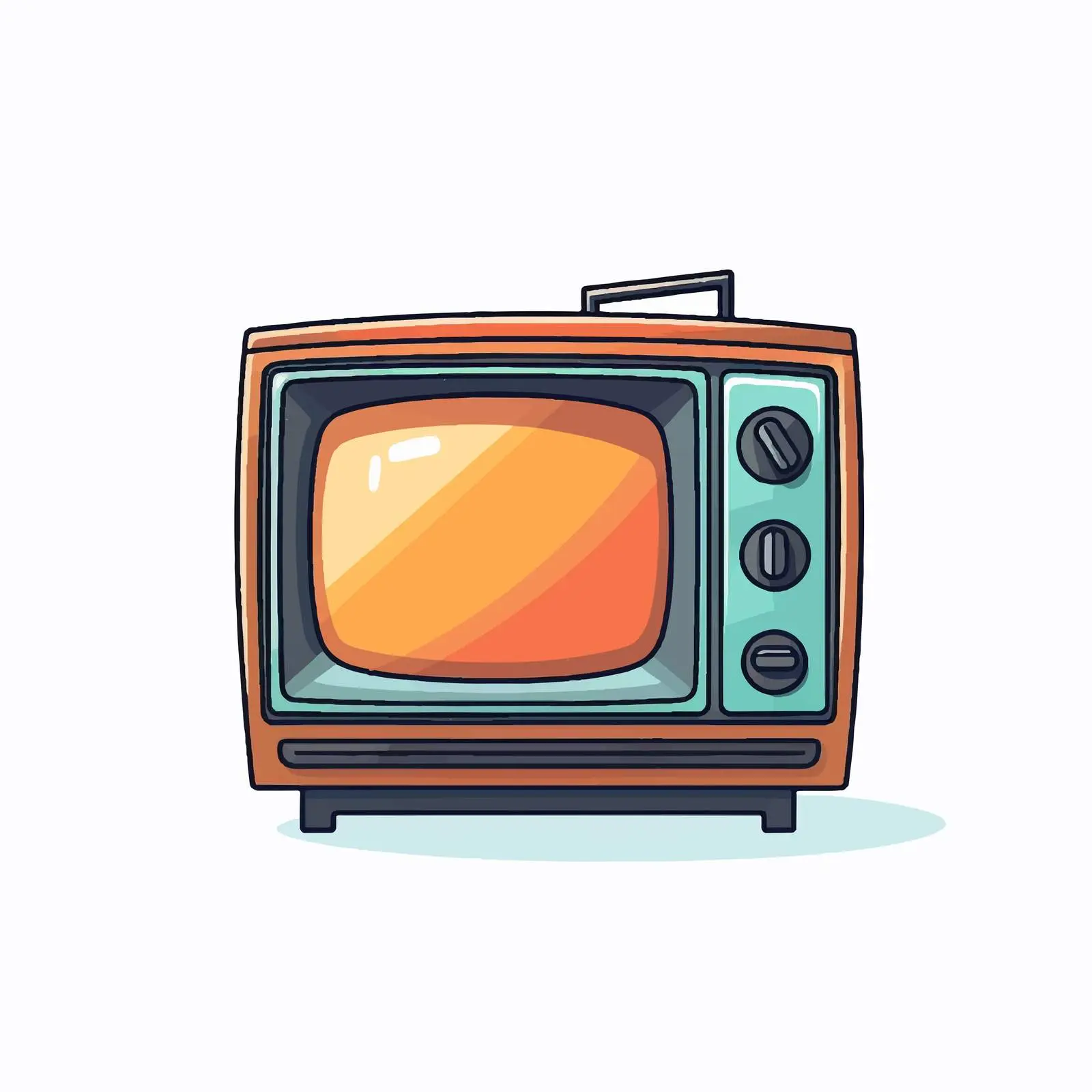 Retro Cartoon TV Vector Icon Illustration — free download from Dotvec