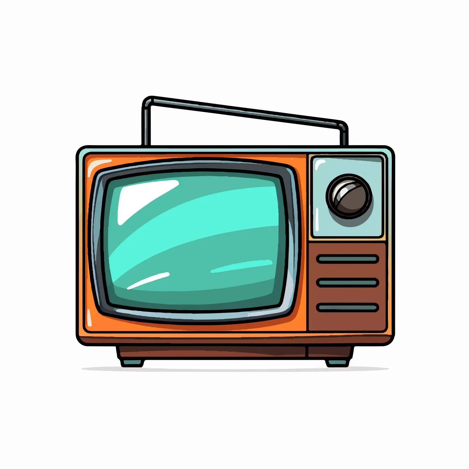 Retro Cartoon TV Vector Icon Illustration – free broadcast image from Dotvec