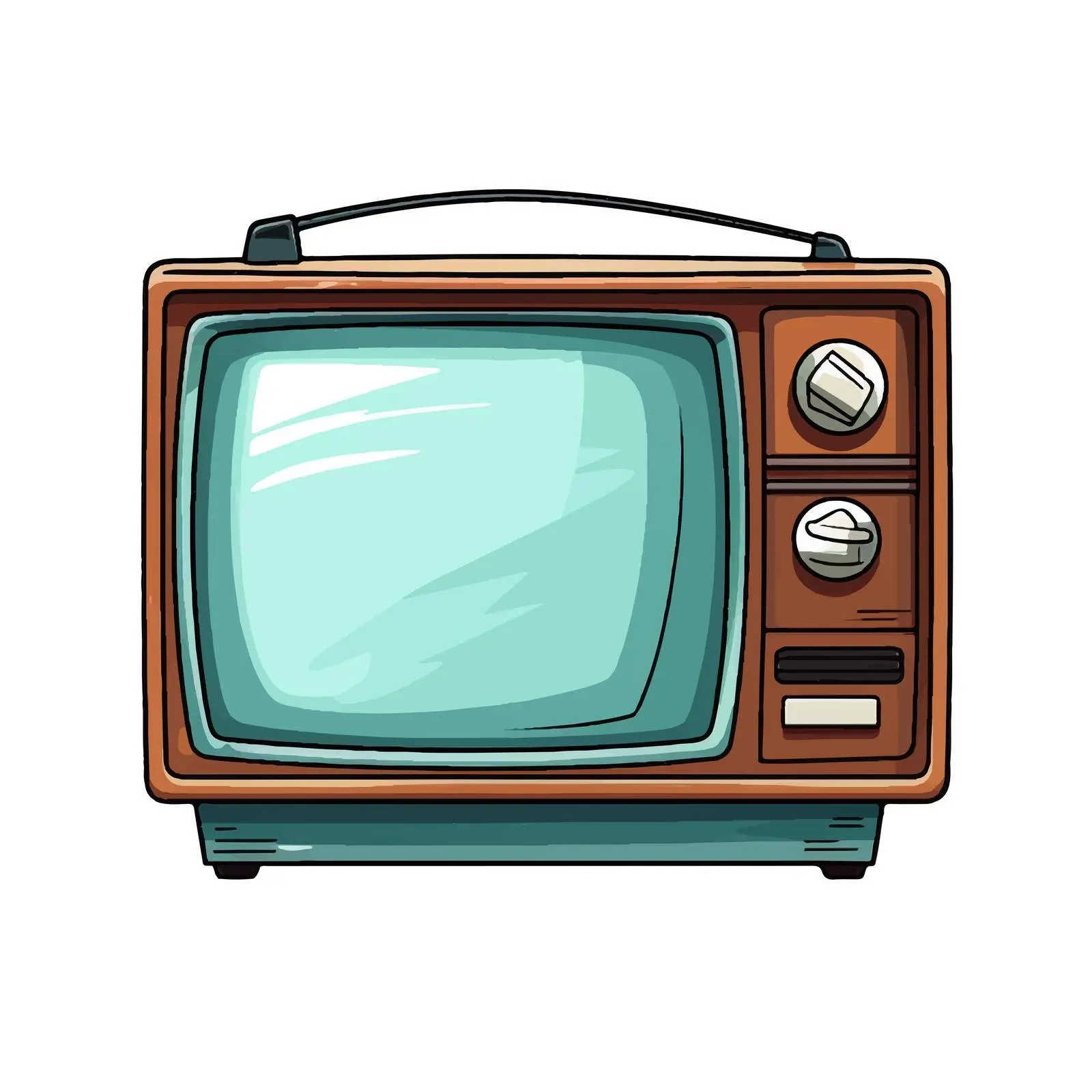 Retro Cartoon TV Icon Vector Illustration — free download from Dotvec