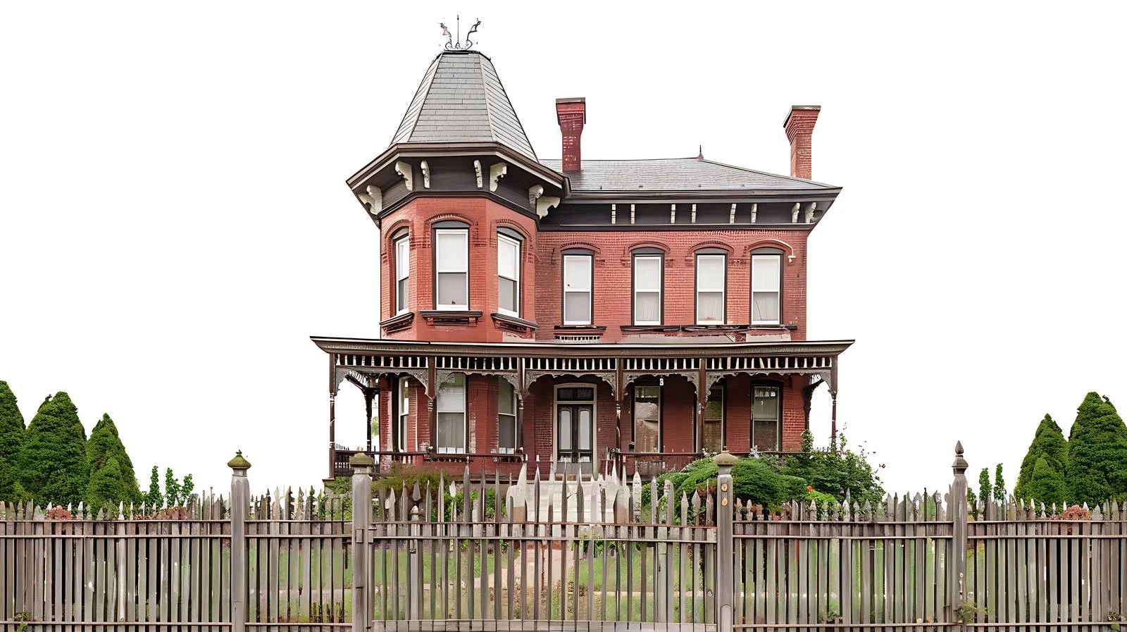 Historic Victorian House with Fence and Gate — free download from Dotvec