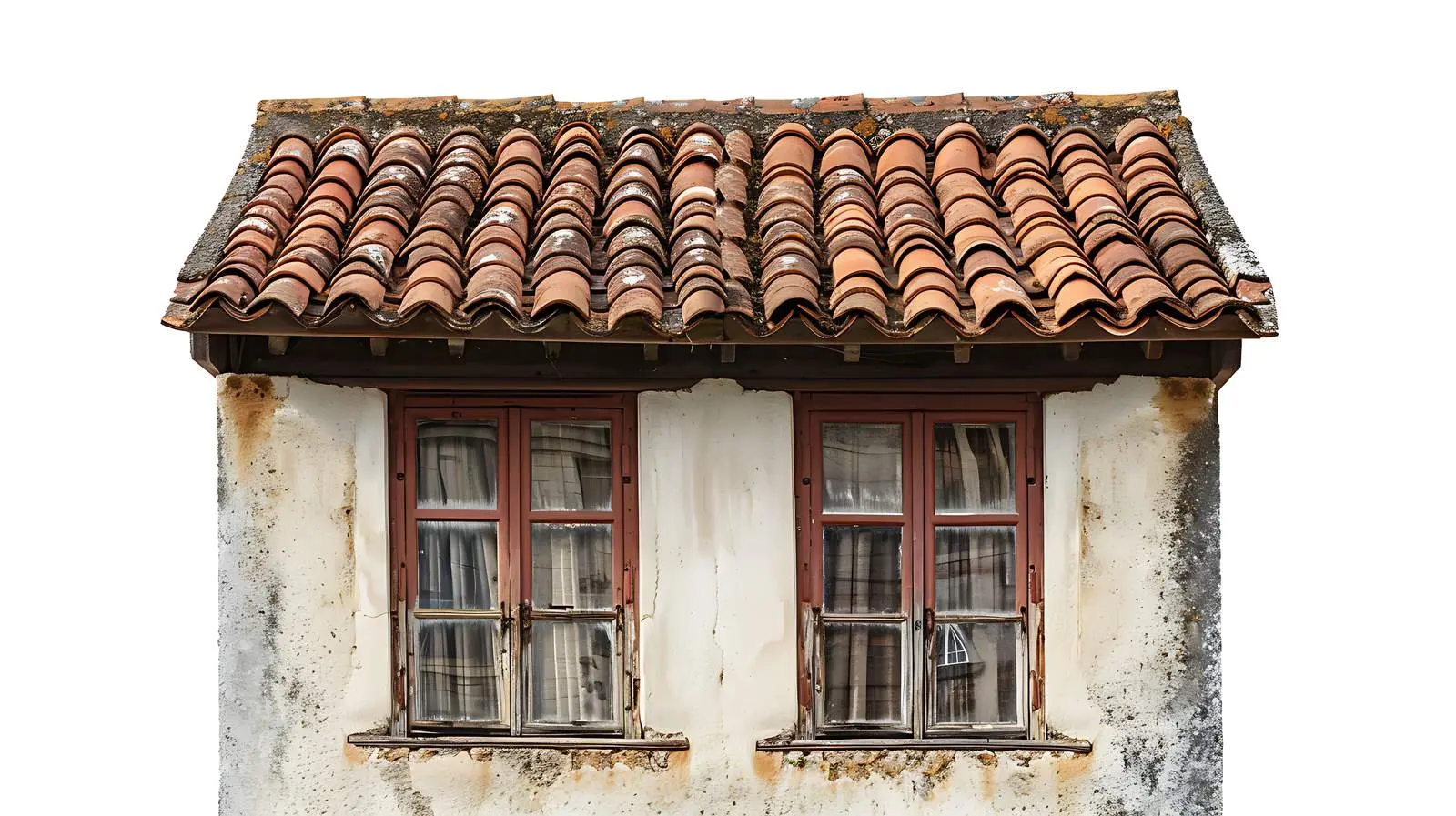 Vintage Wooden Window with Red Shingles Roof – free atmospheric image from Dotvec