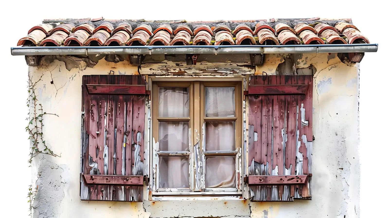 Vintage Wooden Window with Red Shingles Roof — free download from Dotvec