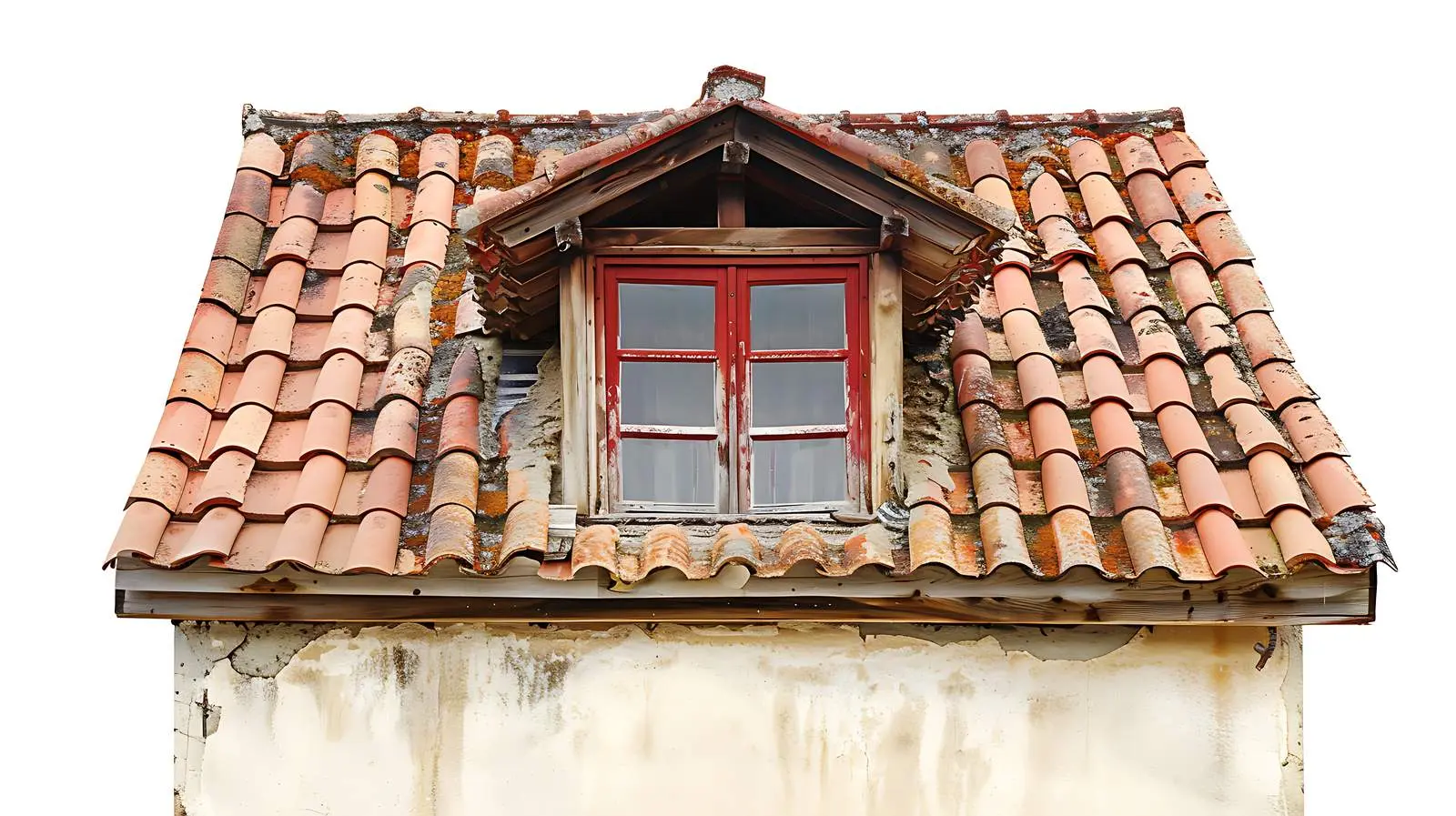 Vintage Wooden Window with Red Shingles — free download from Dotvec