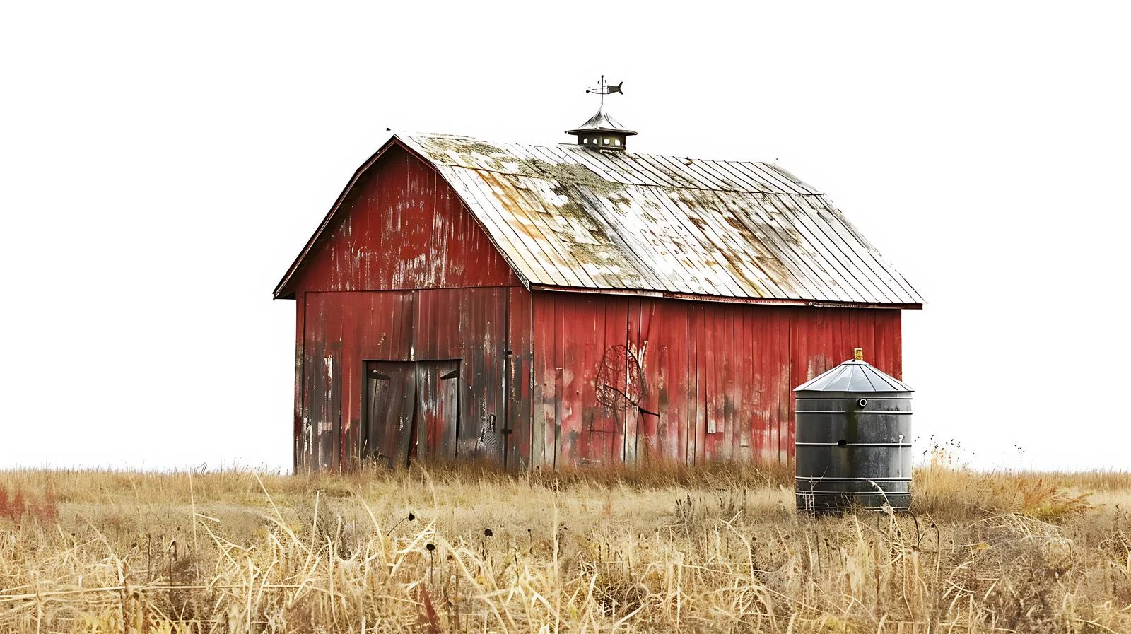 Scenic Old Water Cistern and Rural Barn in Iowa — free download from Dotvec