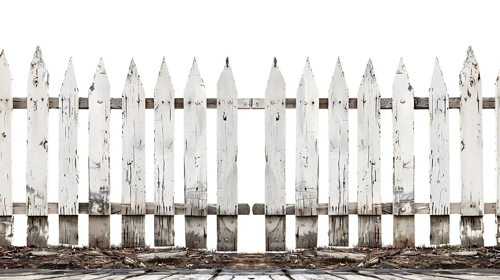 Vintage White Picket Fence and Wooden Gate — free download from Dotvec