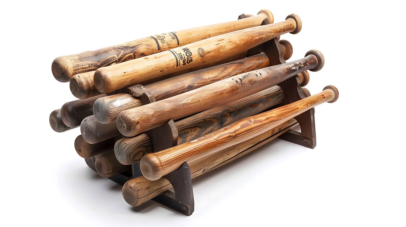 Vintage baseball bats in storage rack — free download from Dotvec