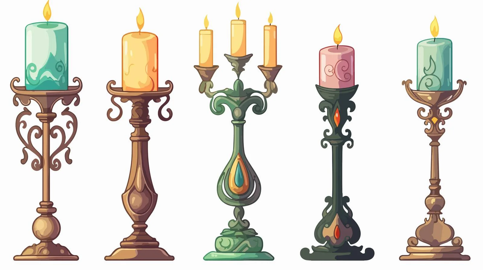 Vintage Candle Holder Vector Illustration — free download from Dotvec