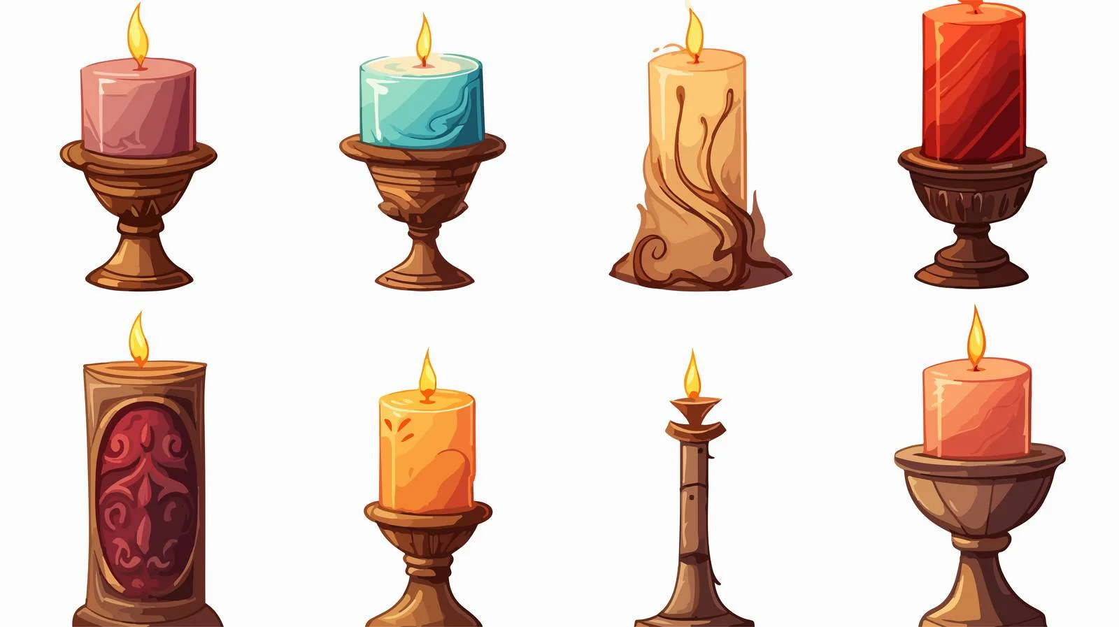 Vintage Candle Holder Cartoon Vector Illustration — free download from Dotvec